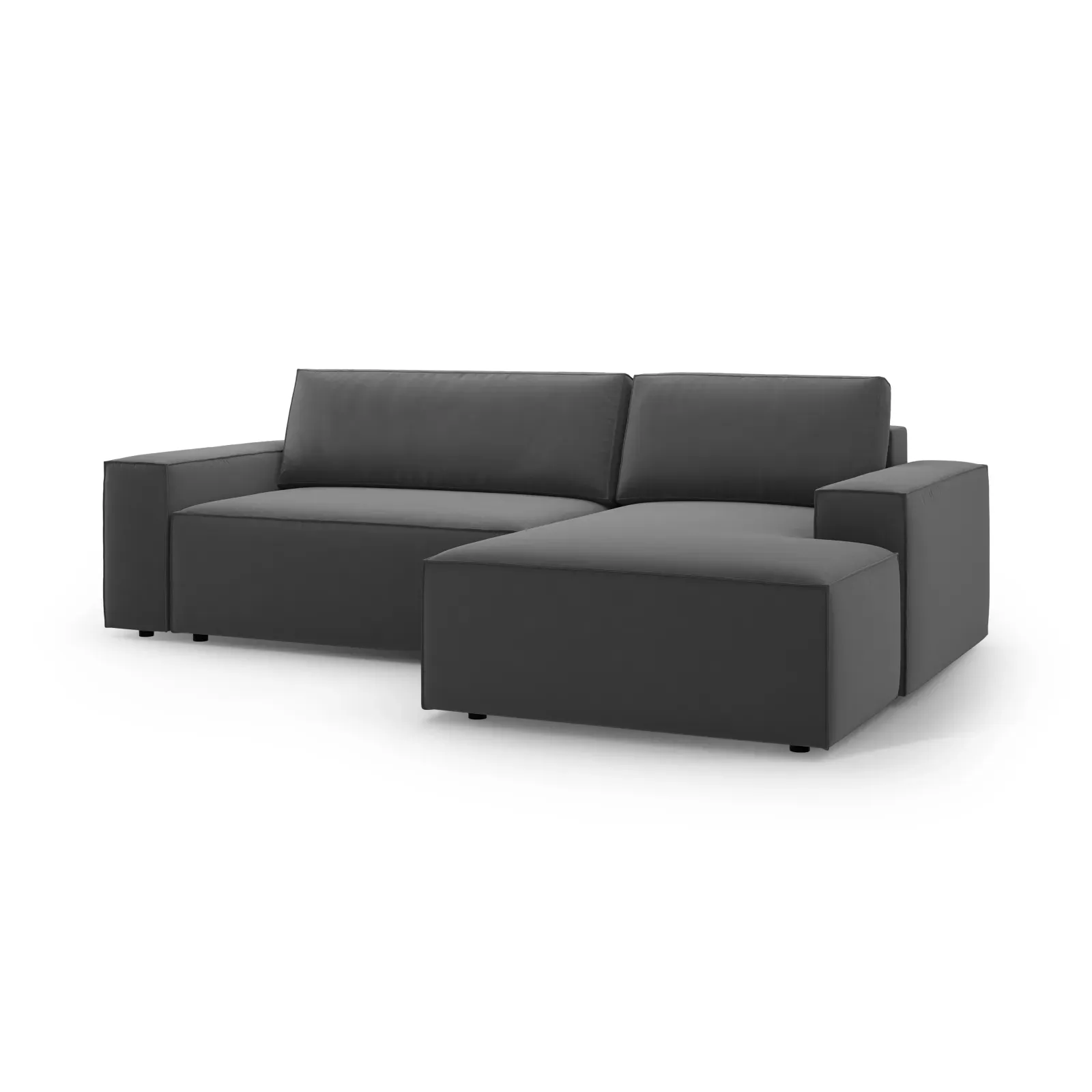 Jodie 3-Sitzer Ecksofa Rechts mit Schlaffunktion und Bettkasten mit Bezug aus Samt, Strukturstoff oder Boucle, 246x151 cm - Image 103