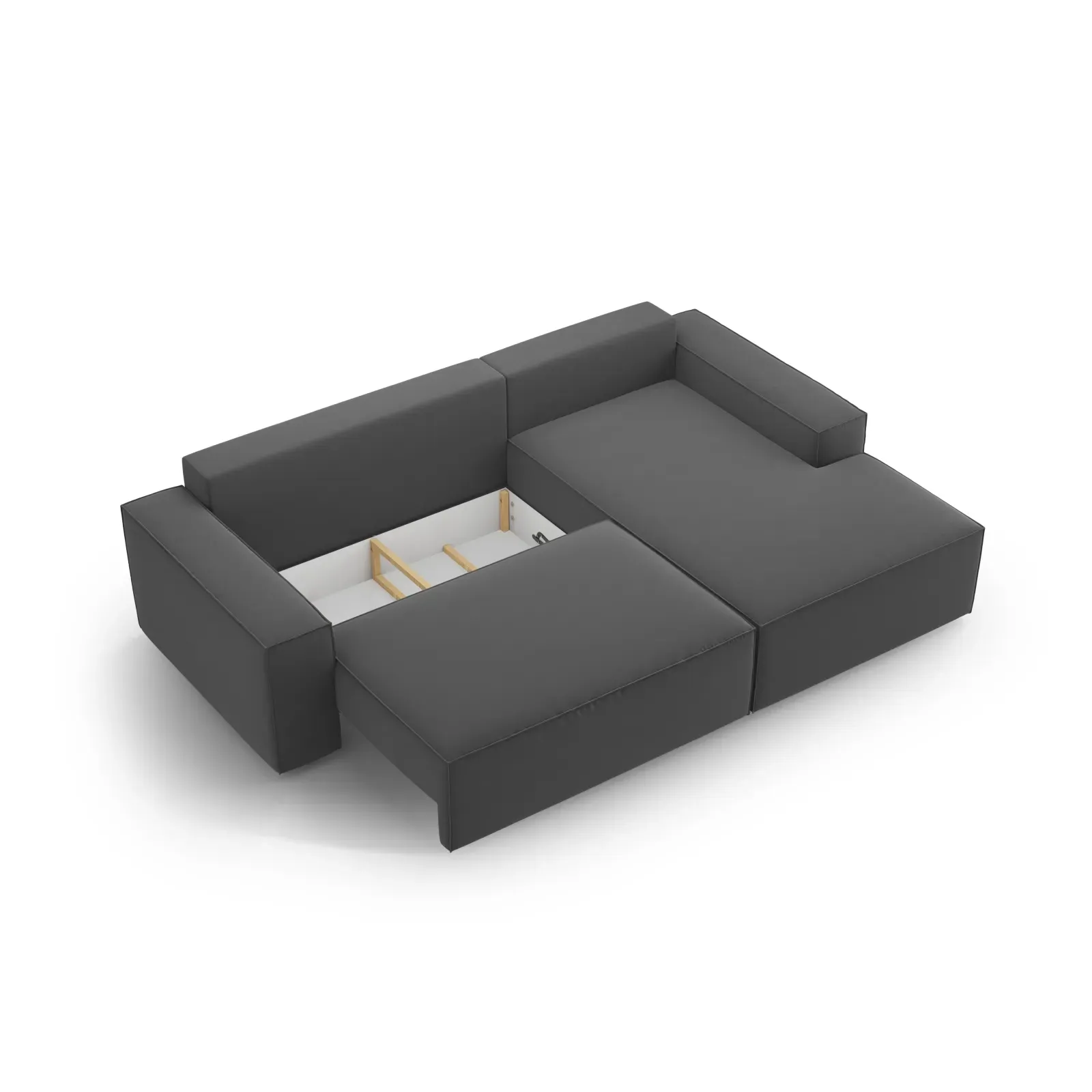 Jodie 3-Sitzer Ecksofa Rechts mit Schlaffunktion und Bettkasten mit Bezug aus Samt, Strukturstoff oder Boucle, 246x151 cm - Image 105