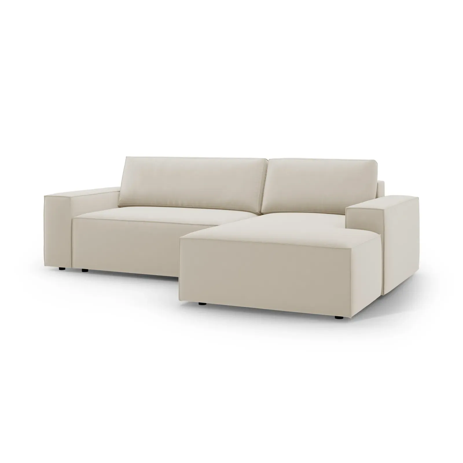 Jodie 3-Sitzer Ecksofa Rechts mit Schlaffunktion und Bettkasten mit Bezug aus Samt, Strukturstoff oder Boucle, 246x151 cm - Image 122
