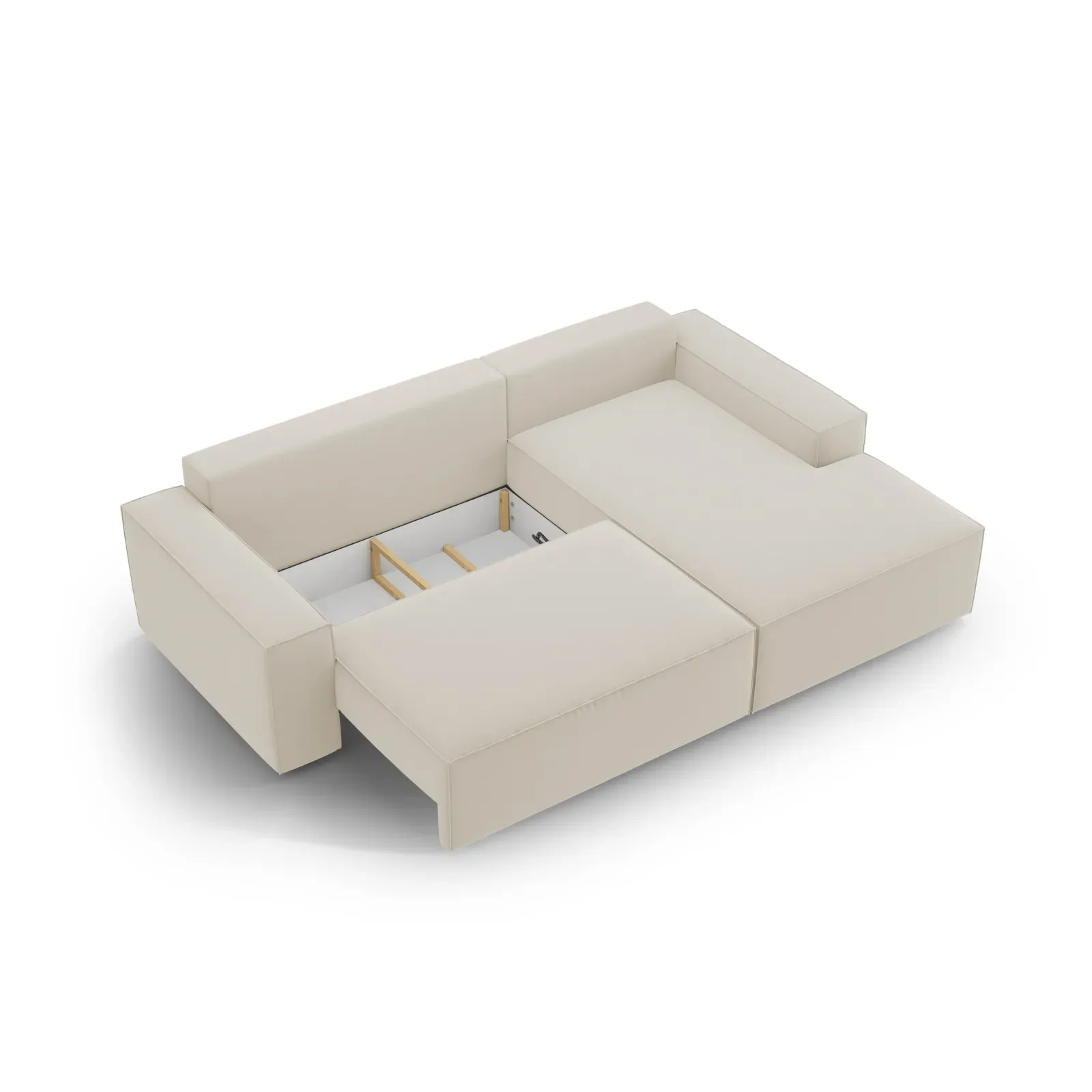 Jodie 3-Sitzer Ecksofa Rechts mit Schlaffunktion und Bettkasten mit Bezug aus Samt, Strukturstoff oder Boucle, 246x151 cm - Image 124