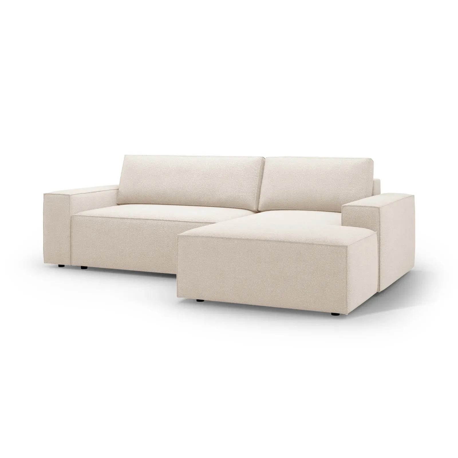 Jodie 3-Sitzer Ecksofa Rechts mit Schlaffunktion und Bettkasten mit Bezug aus Samt, Strukturstoff oder Boucle, 246x151 cm - Image 13