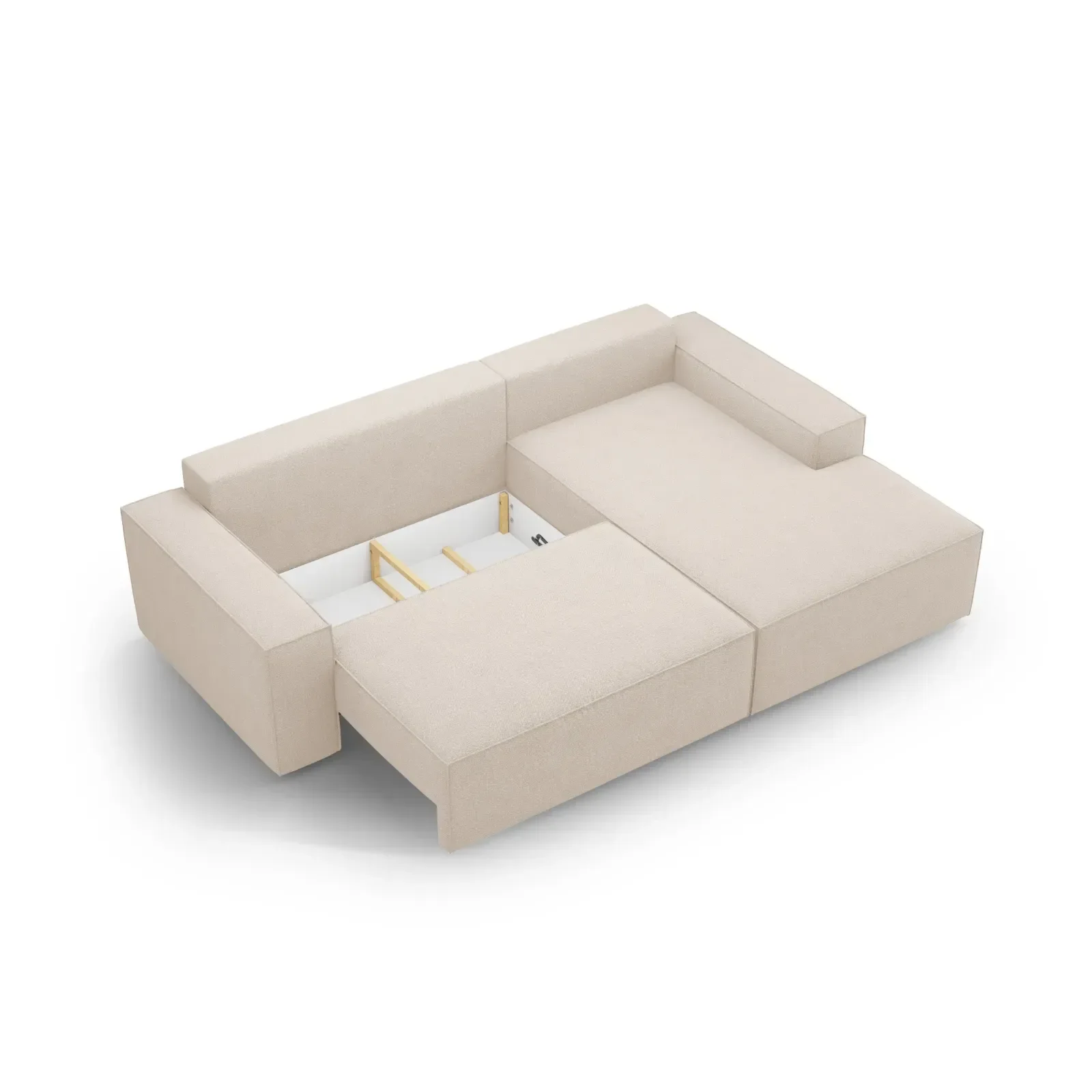 Jodie 3-Sitzer Ecksofa Rechts mit Schlaffunktion und Bettkasten mit Bezug aus Samt, Strukturstoff oder Boucle, 246x151 cm - Image 15