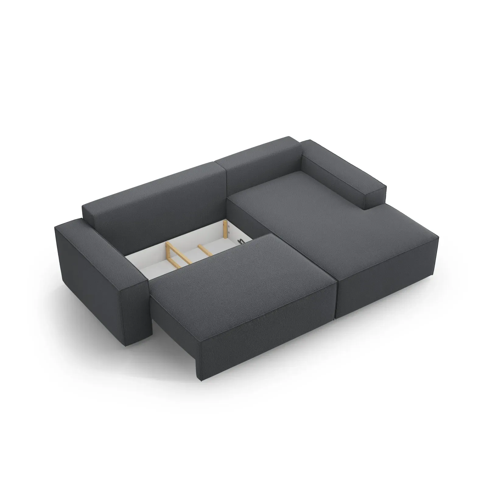 Jodie 3-Sitzer Ecksofa Rechts mit Schlaffunktion und Bettkasten mit Bezug aus Samt, Strukturstoff oder Boucle, 246x151 cm - Image 169