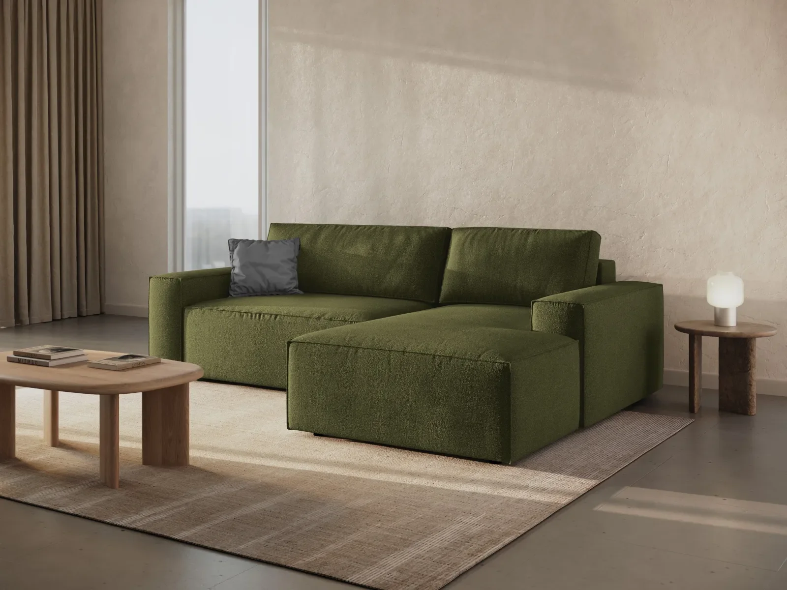 Jodie 3-Sitzer Ecksofa Rechts mit Schlaffunktion und Bettkasten mit Bezug aus Samt, Strukturstoff oder Boucle, 246x151 cm - Image 48
