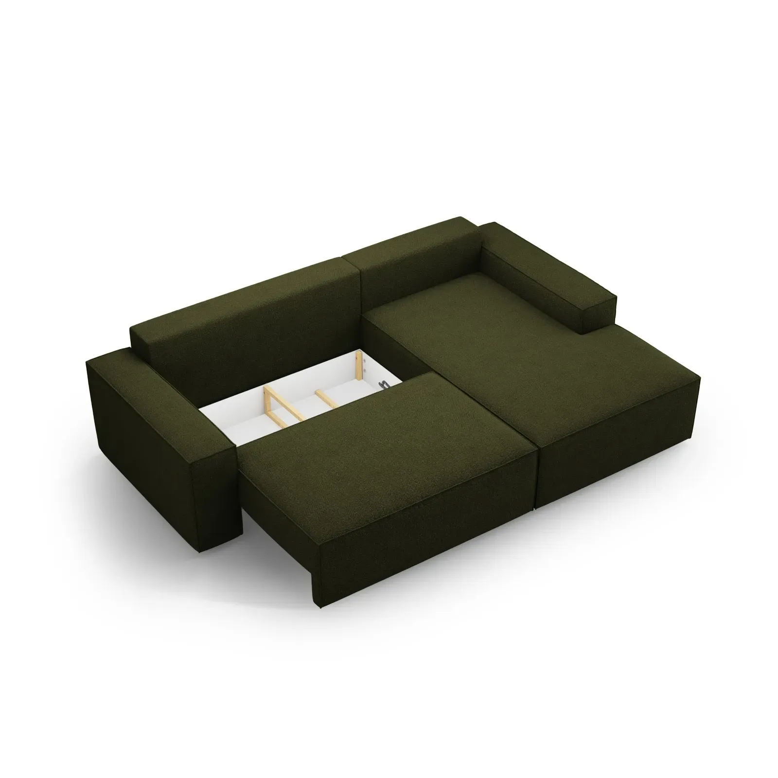 Jodie 3-Sitzer Ecksofa Rechts mit Schlaffunktion und Bettkasten mit Bezug aus Samt, Strukturstoff oder Boucle, 246x151 cm - Image 52