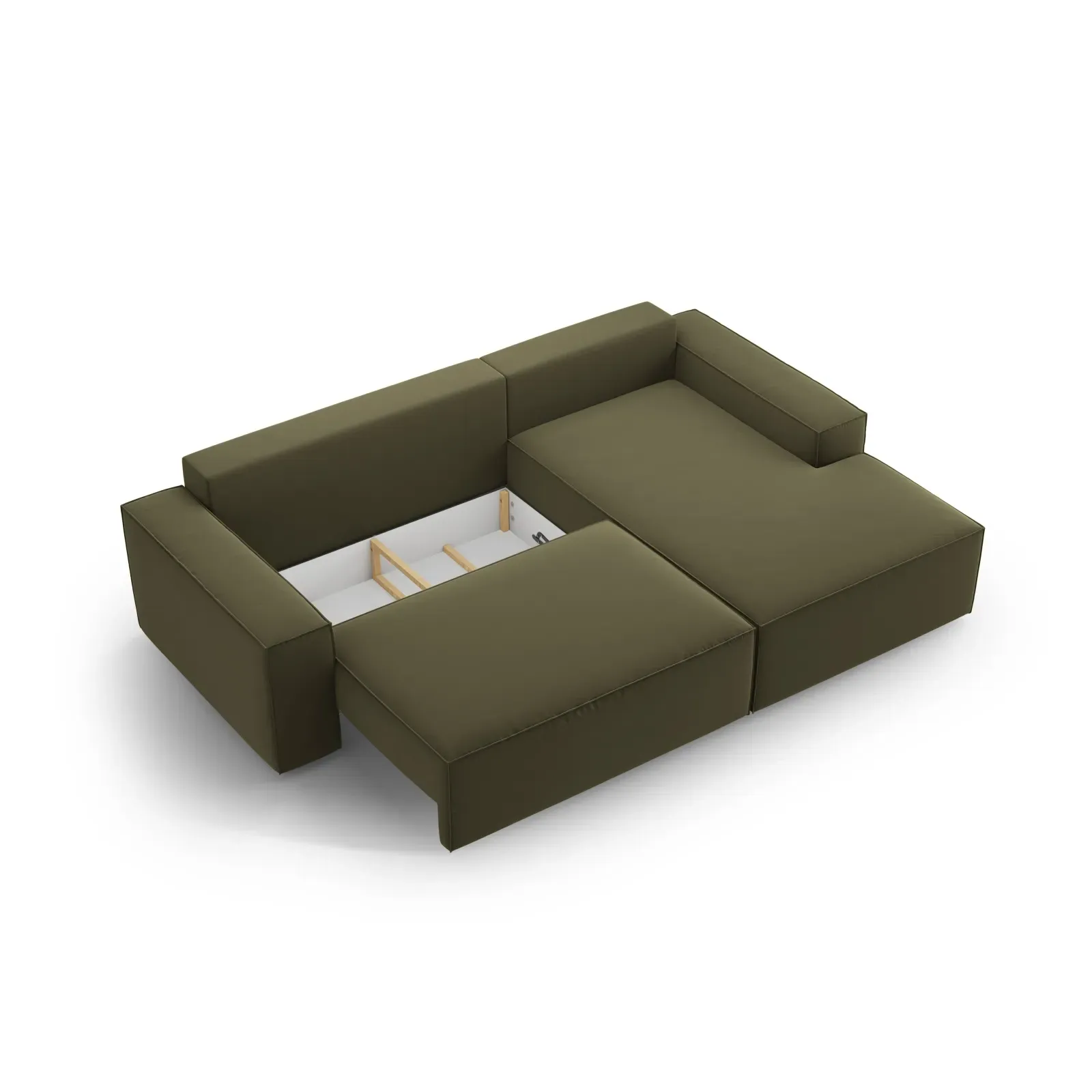 Jodie 3-Sitzer Ecksofa Rechts mit Schlaffunktion und Bettkasten mit Bezug aus Samt, Strukturstoff oder Boucle, 246x151 cm - Image 69