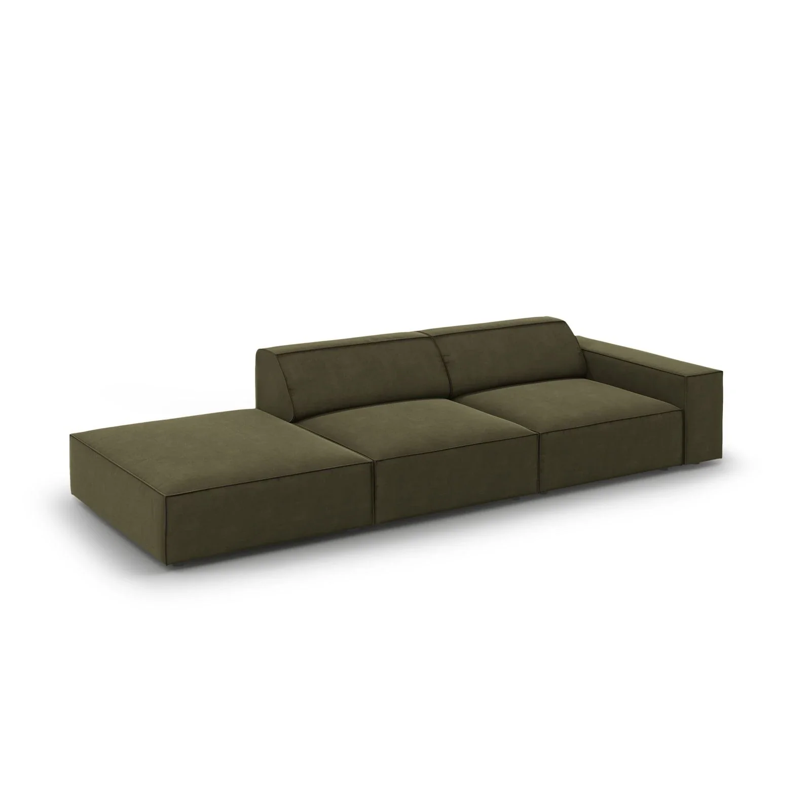 Jodie 3-Sitzer Sofa, Linke Seite offen, eckig, aus Samt oder Strukturstoff, 262x102 cm - Image 10