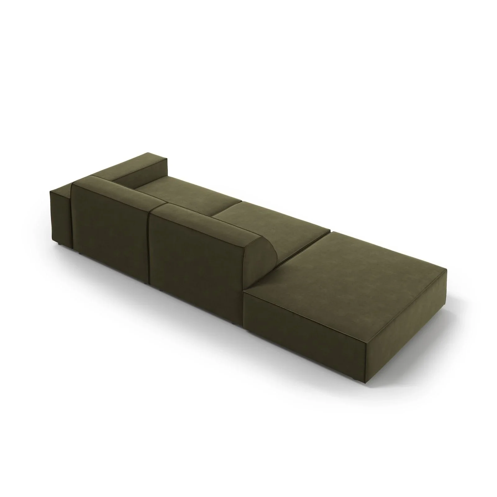 Jodie 3-Sitzer Sofa, Linke Seite offen, eckig, aus Samt oder Strukturstoff, 262x102 cm - Image 12
