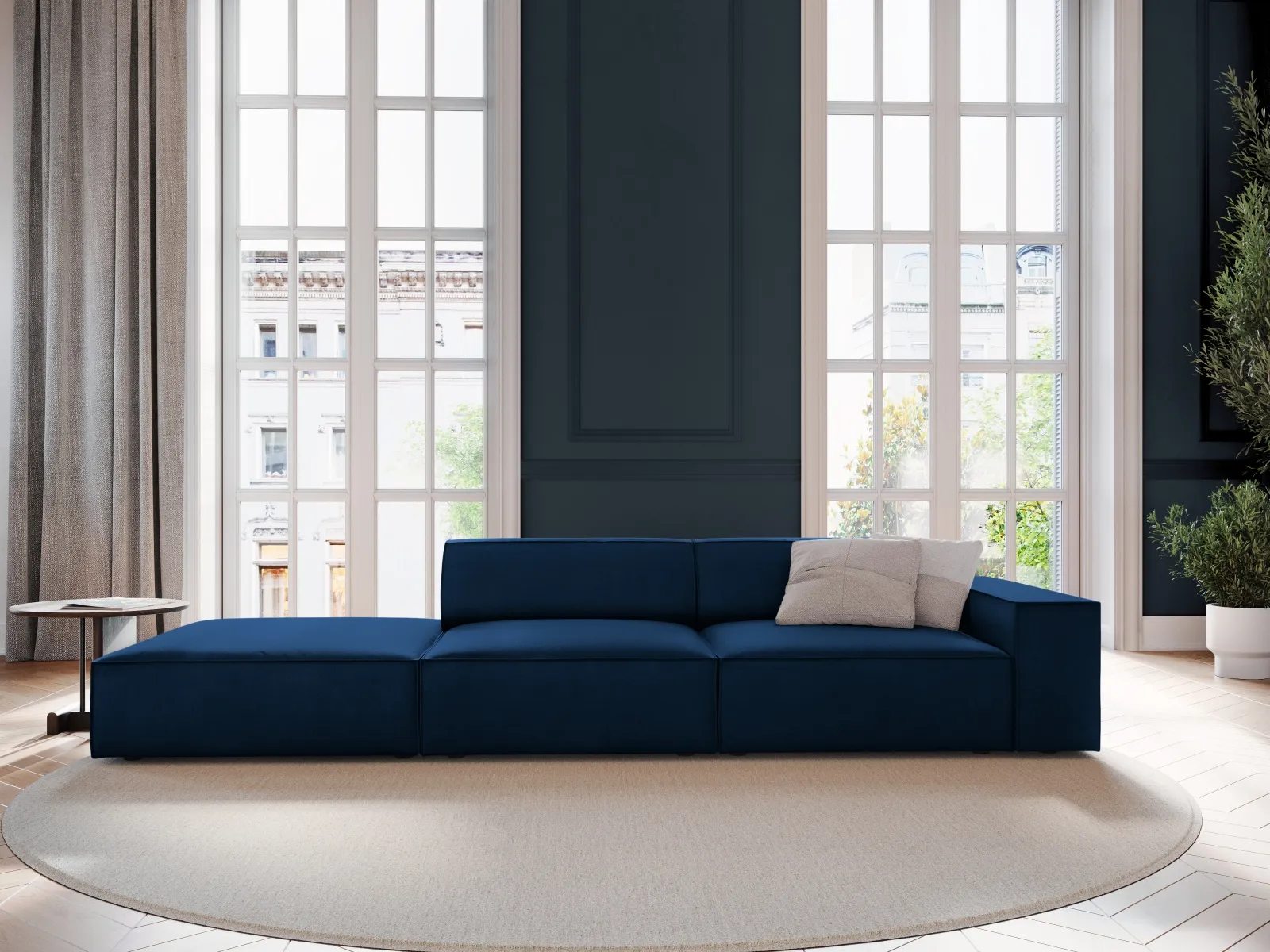 Jodie 3-Sitzer Sofa, Linke Seite offen, eckig, aus Samt oder Strukturstoff, 262x102 cm - Image 23