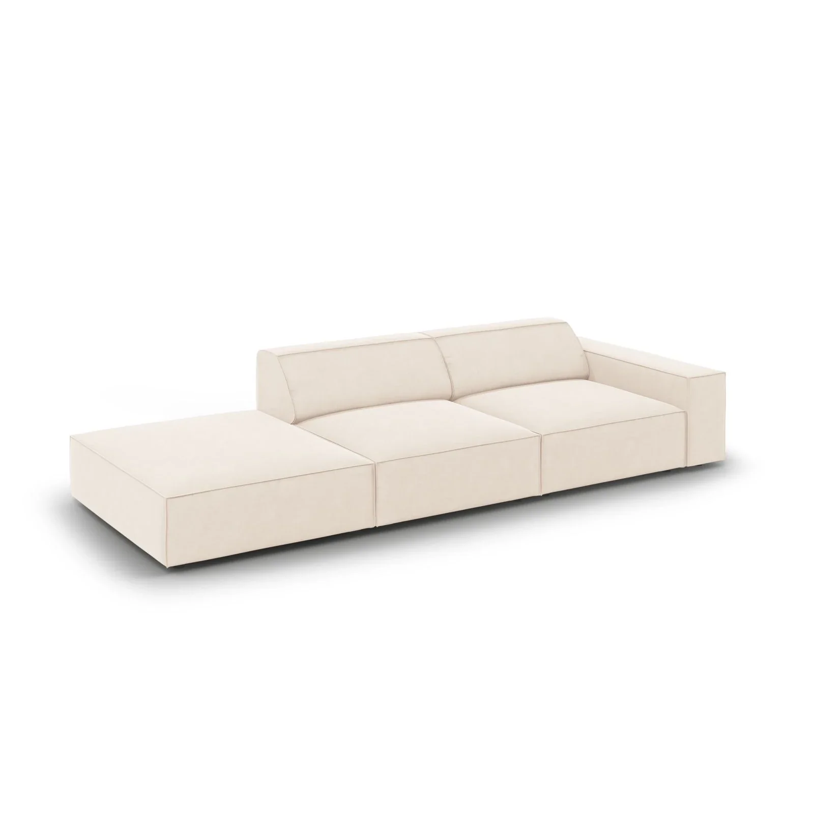 Jodie 3-Sitzer Sofa, Linke Seite offen, eckig, aus Samt oder Strukturstoff, 262x102 cm - Image 3
