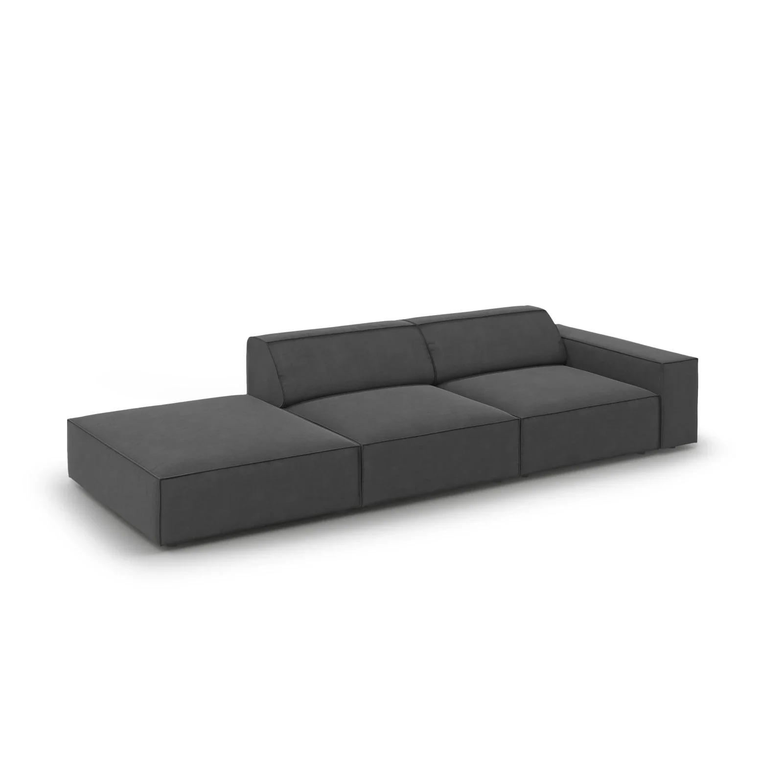 Jodie 3-Sitzer Sofa, Linke Seite offen, eckig, aus Samt oder Strukturstoff, 262x102 cm - Image 38