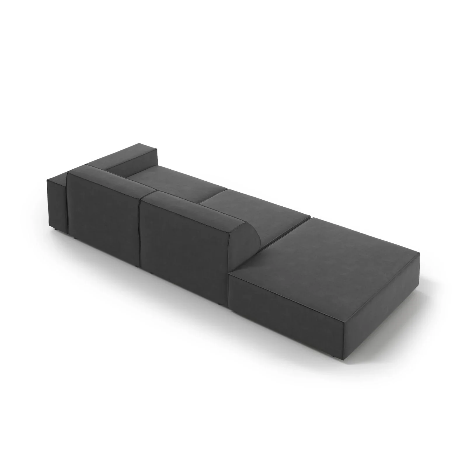 Jodie 3-Sitzer Sofa, Linke Seite offen, eckig, aus Samt oder Strukturstoff, 262x102 cm - Image 40