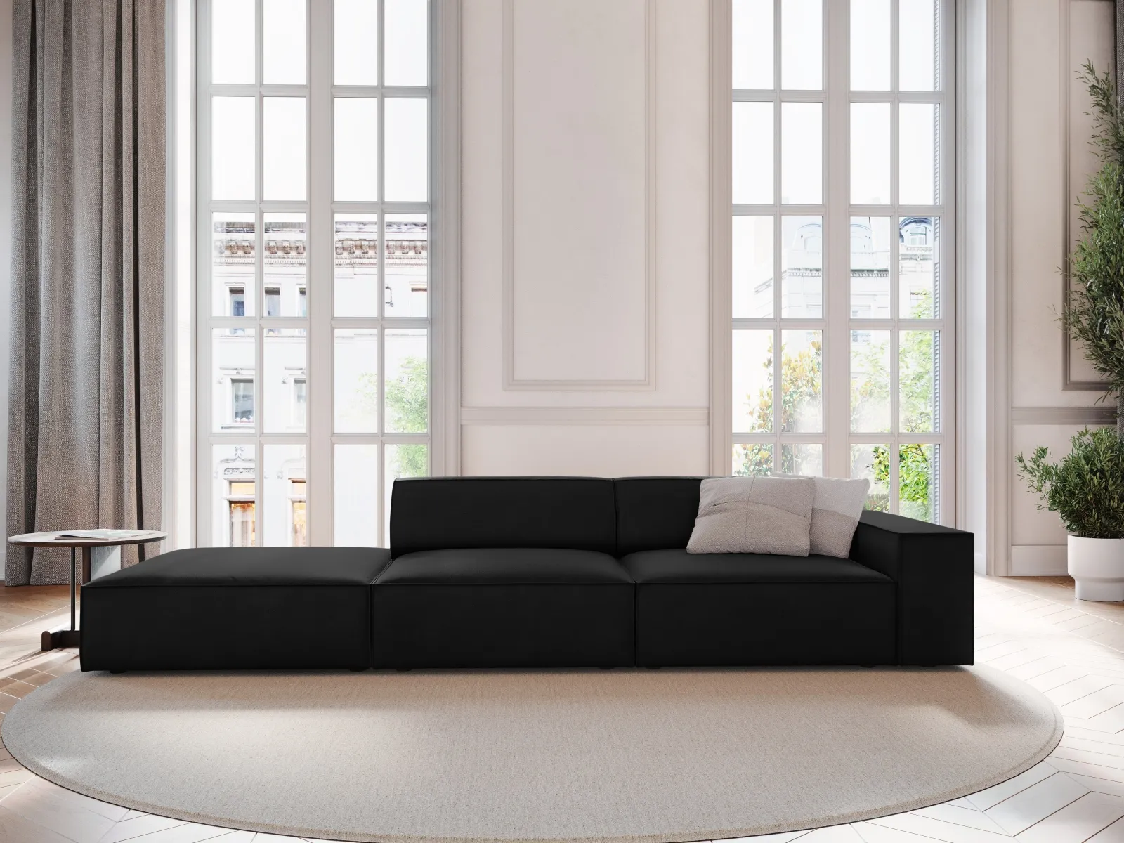 Jodie 3-Sitzer Sofa, Linke Seite offen, eckig, aus Samt oder Strukturstoff, 262x102 cm - Image 44