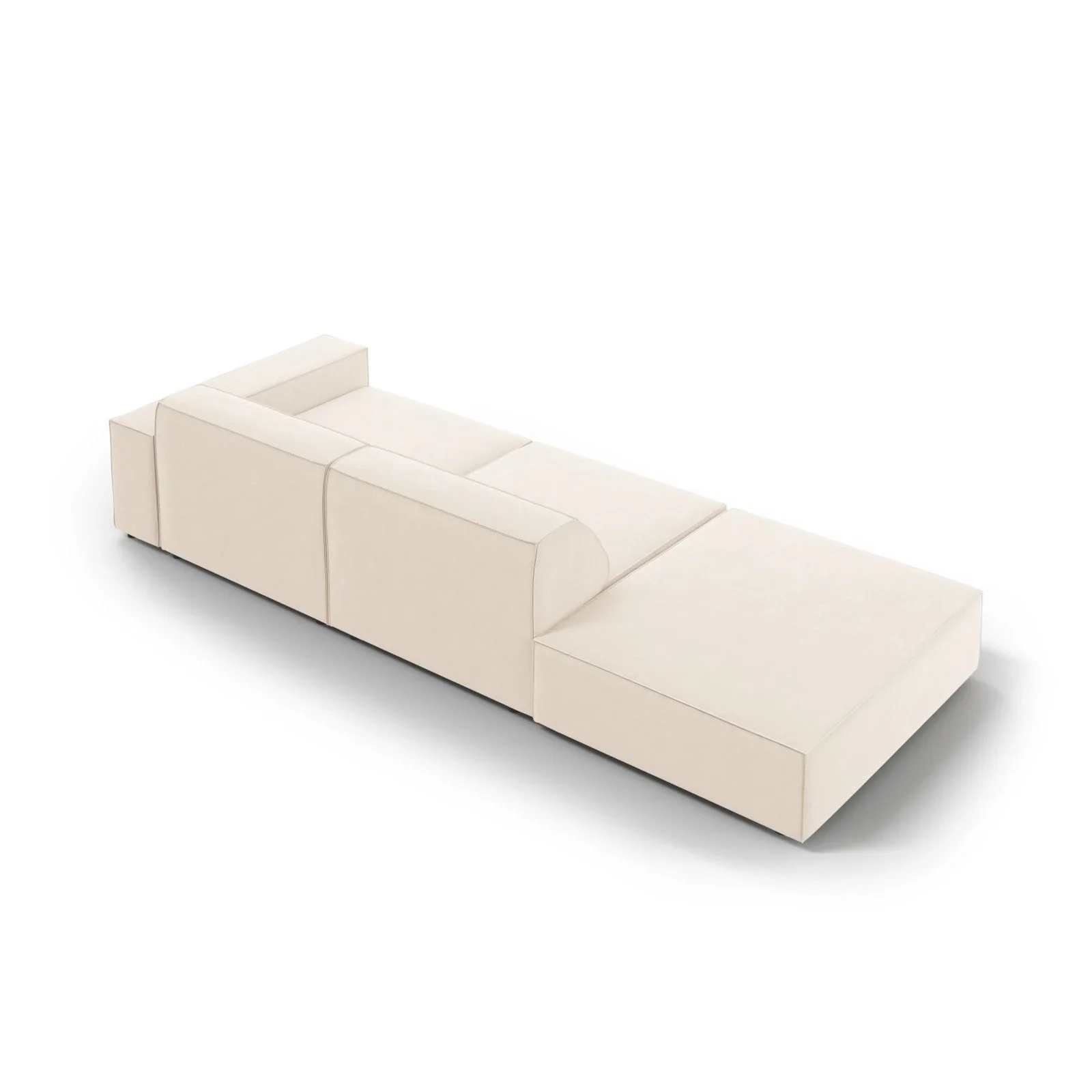 Jodie 3-Sitzer Sofa, Linke Seite offen, eckig, aus Samt oder Strukturstoff, 262x102 cm - Image 5