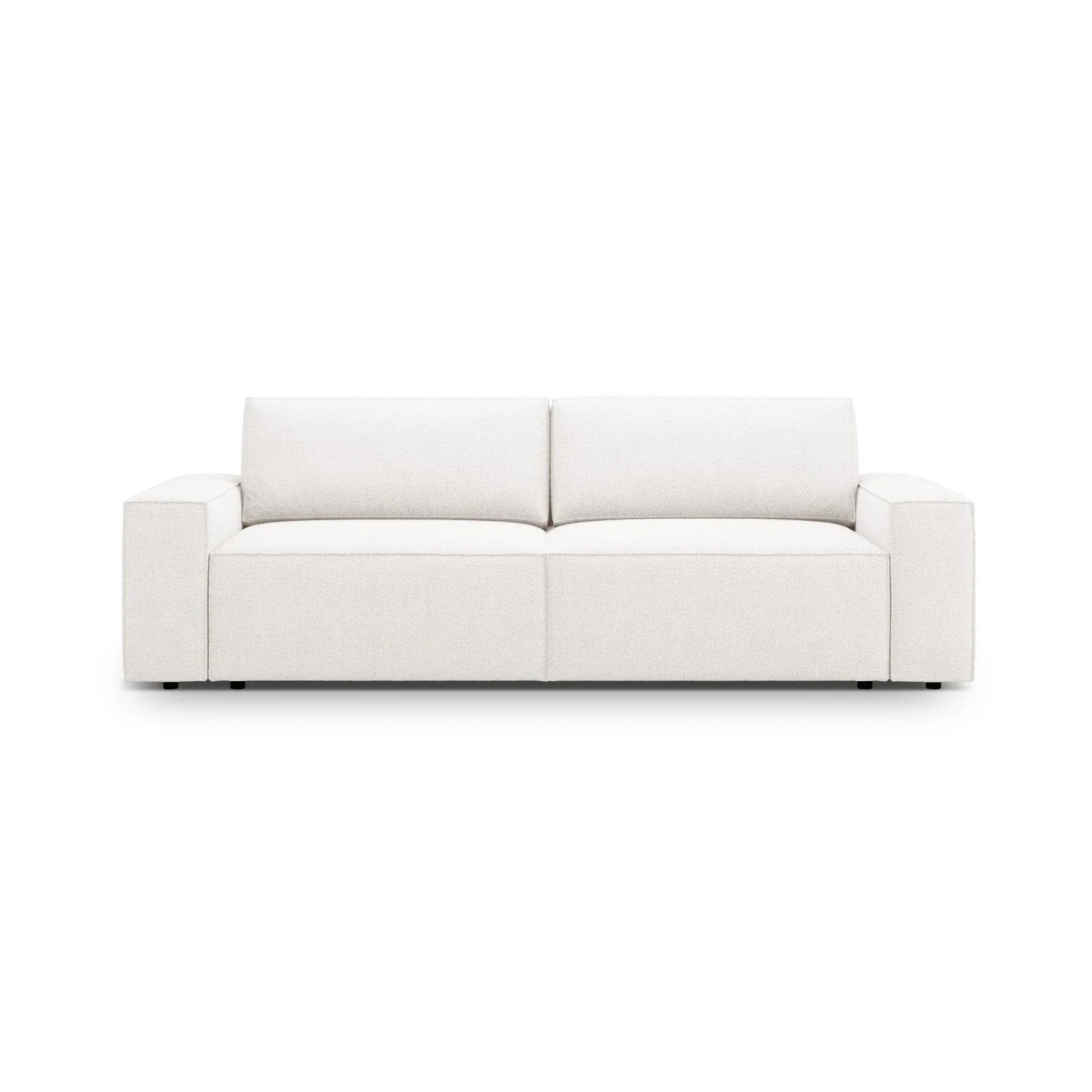 Jodie 3-Sitzer Sofa mit Schlaffunktion und Bettkasten, ausklappbar, aus Samt, Boucle oder Strukturstoff, 247x107 cm