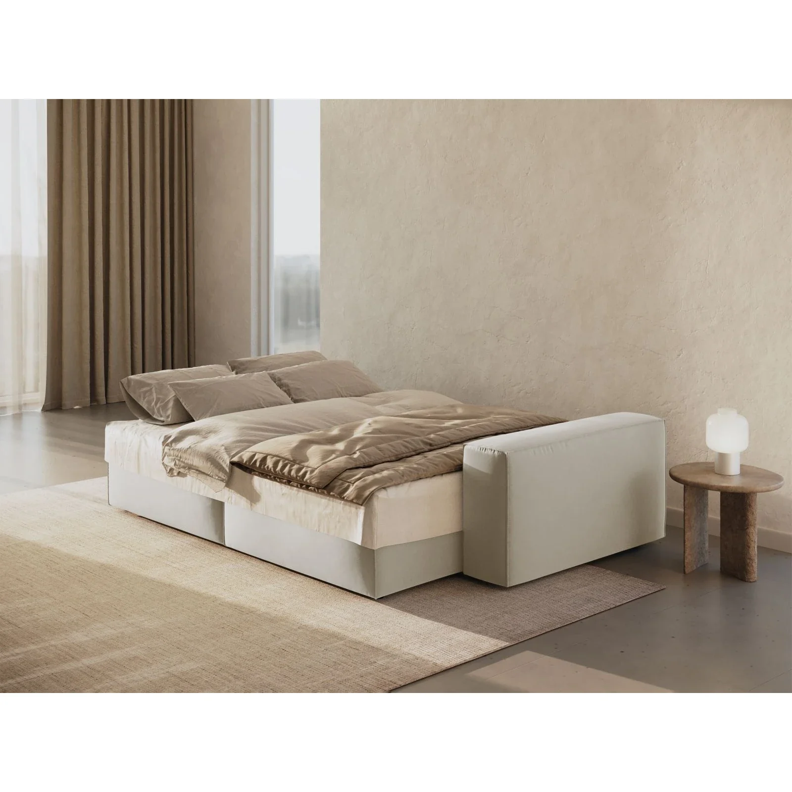 Jodie 3-Sitzer Sofa mit Schlaffunktion und Bettkasten, ausklappbar, aus Samt, Boucle oder Strukturstoff, 247x107 cm - Image 107