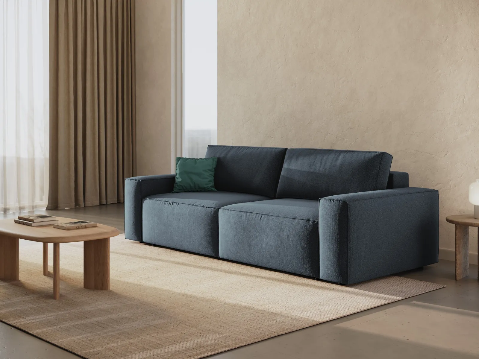 Jodie 3-Sitzer Sofa mit Schlaffunktion und Bettkasten, ausklappbar, aus Samt, Boucle oder Strukturstoff, 247x107 cm - Image 131