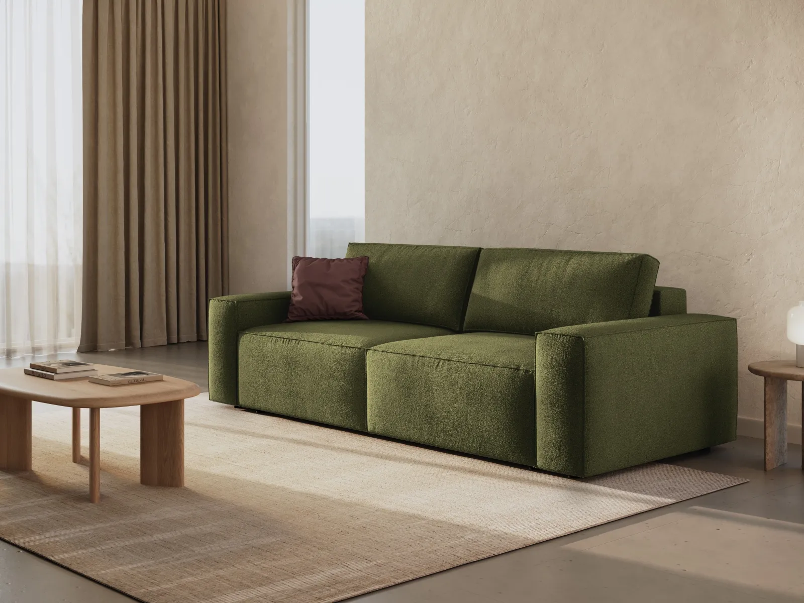 Jodie 3-Sitzer Sofa mit Schlaffunktion und Bettkasten, ausklappbar, aus Samt, Boucle oder Strukturstoff, 247x107 cm - Image 42