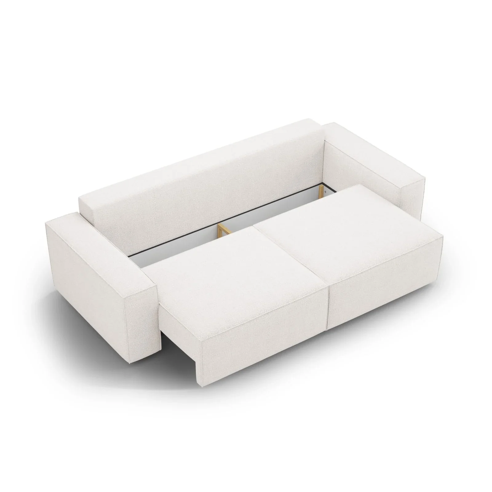 Jodie 3-Sitzer Sofa mit Schlaffunktion und Bettkasten, ausklappbar, aus Samt, Boucle oder Strukturstoff, 247x107 cm - Image 5