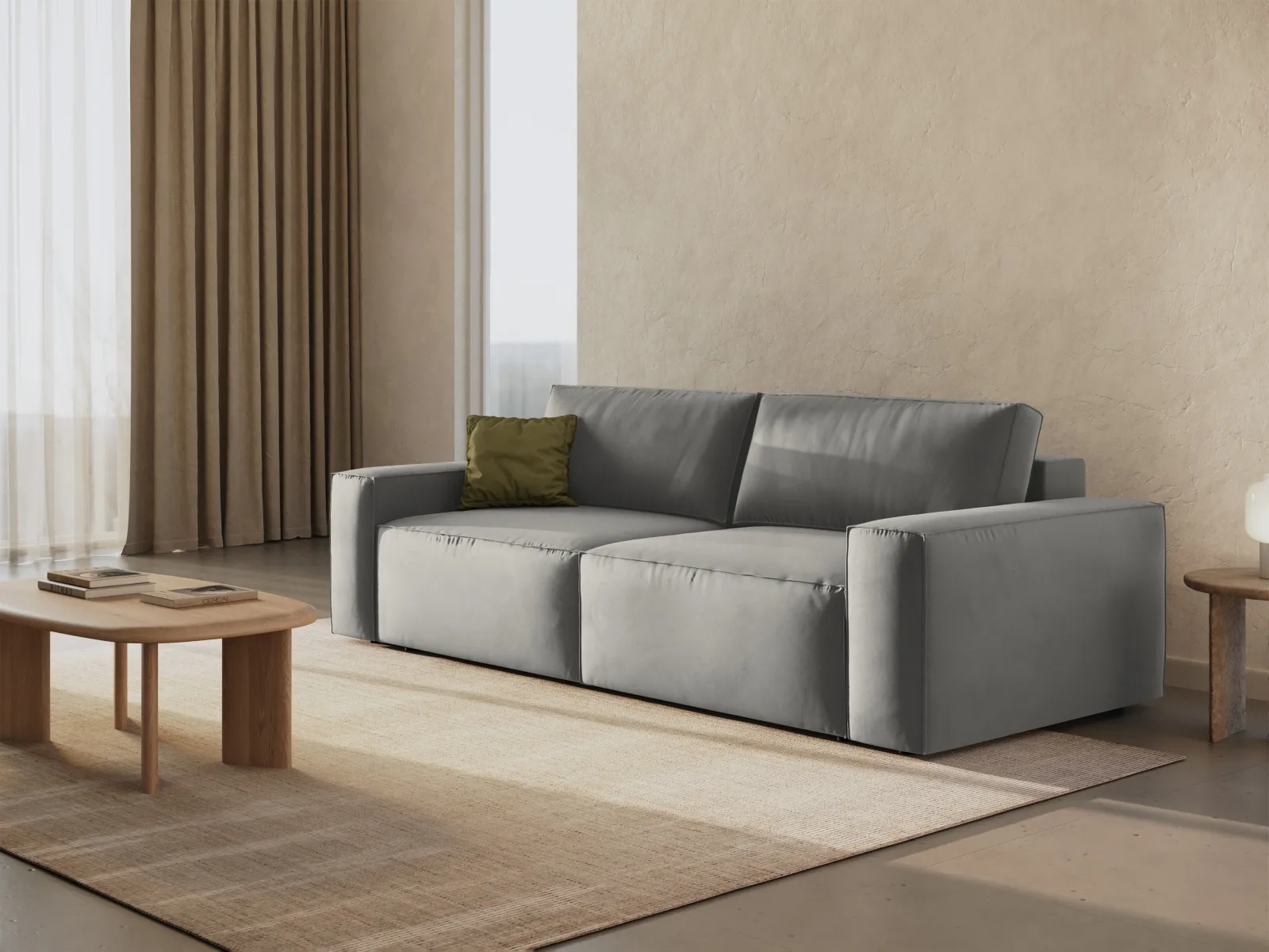Jodie 3-Sitzer Sofa mit Schlaffunktion und Bettkasten, ausklappbar, aus Samt, Boucle oder Strukturstoff, 247x107 cm - Image 82