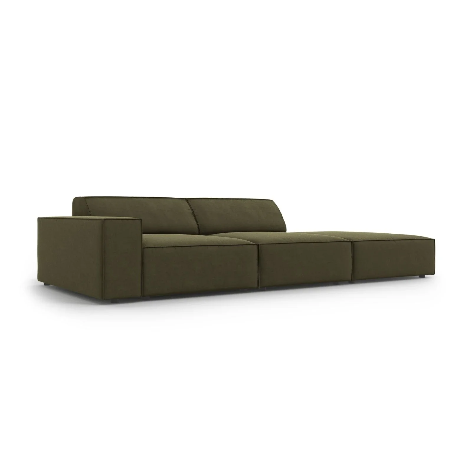 Jodie 3-Sitzer Sofa, Rechte Seite offen, eckig, aus Samt oder Strukturstoff, 262x102 cm - Image 11