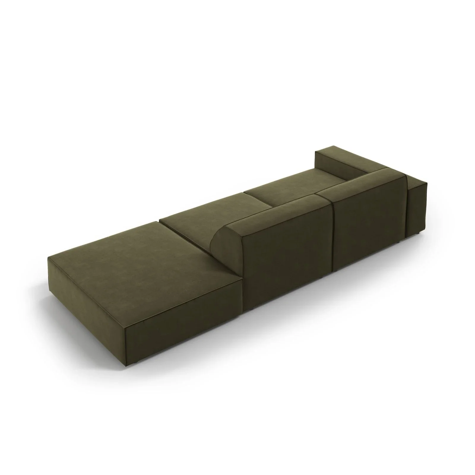 Jodie 3-Sitzer Sofa, Rechte Seite offen, eckig, aus Samt oder Strukturstoff, 262x102 cm - Image 12
