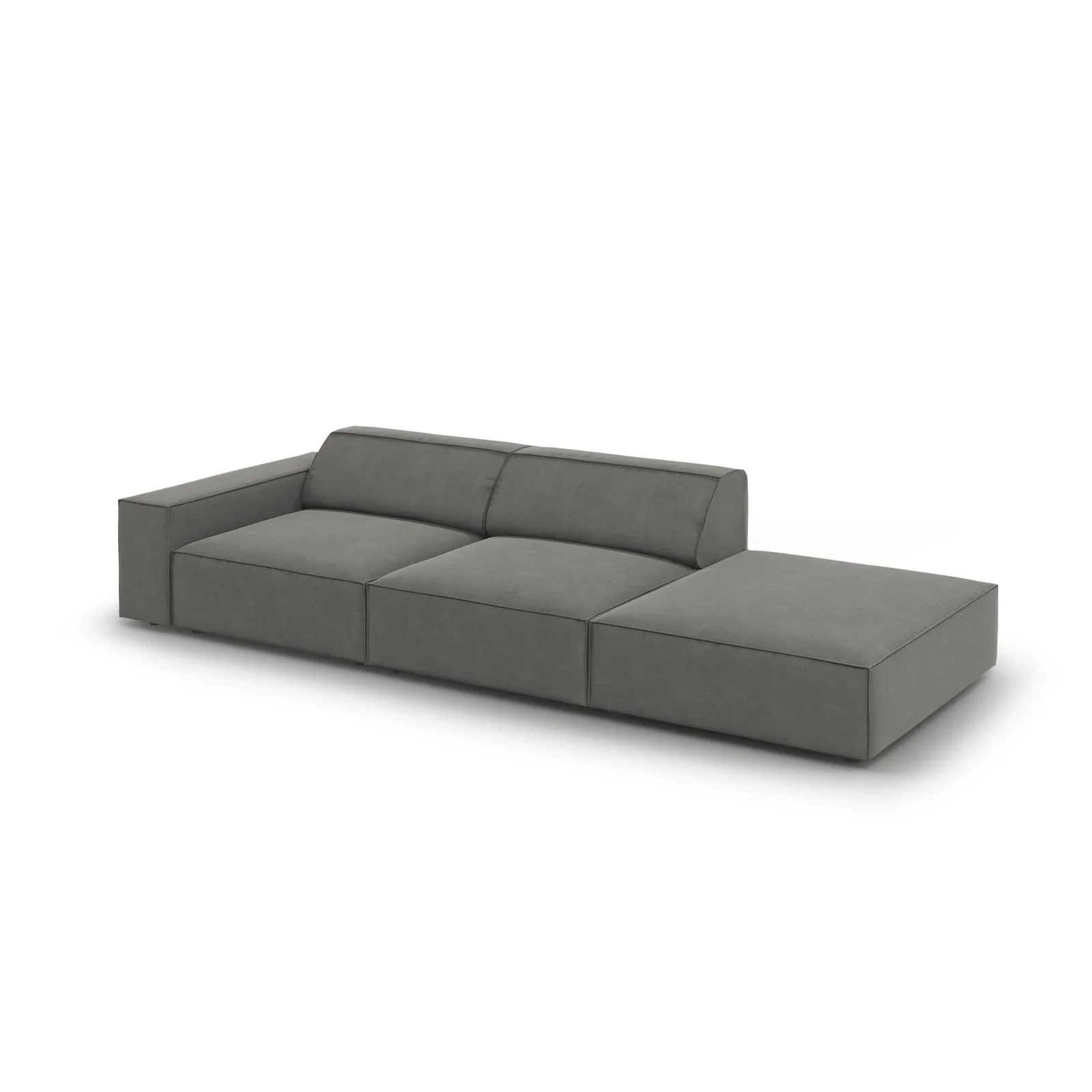 Jodie 3-Sitzer Sofa, Rechte Seite offen, eckig, aus Samt oder Strukturstoff, 262x102 cm - Image 31