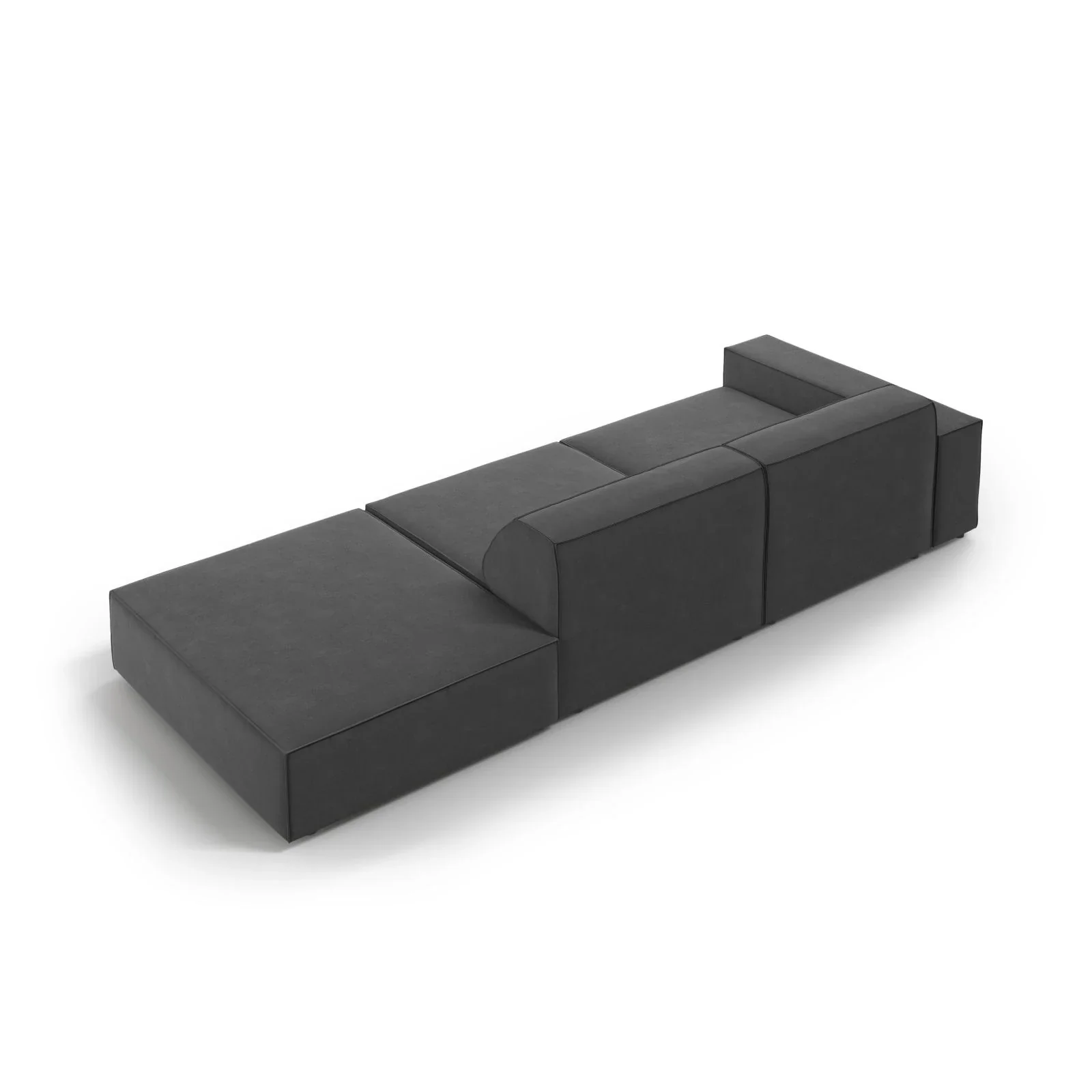 Jodie 3-Sitzer Sofa, Rechte Seite offen, eckig, aus Samt oder Strukturstoff, 262x102 cm - Image 40