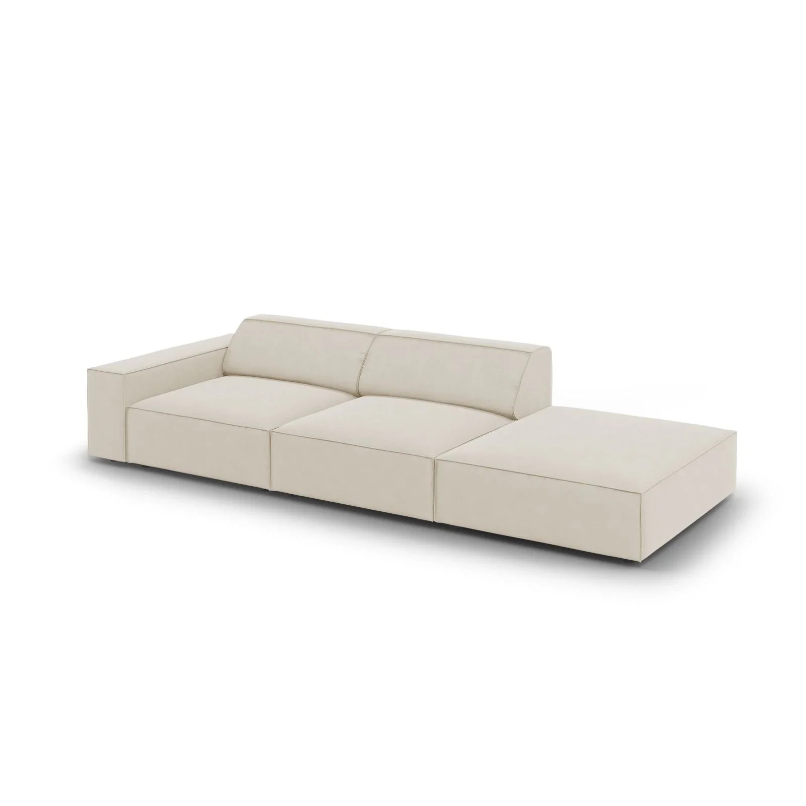 Jodie 3-Sitzer Sofa, Rechte Seite offen, eckig, aus Samt oder Strukturstoff, 262x102 cm - Image 52
