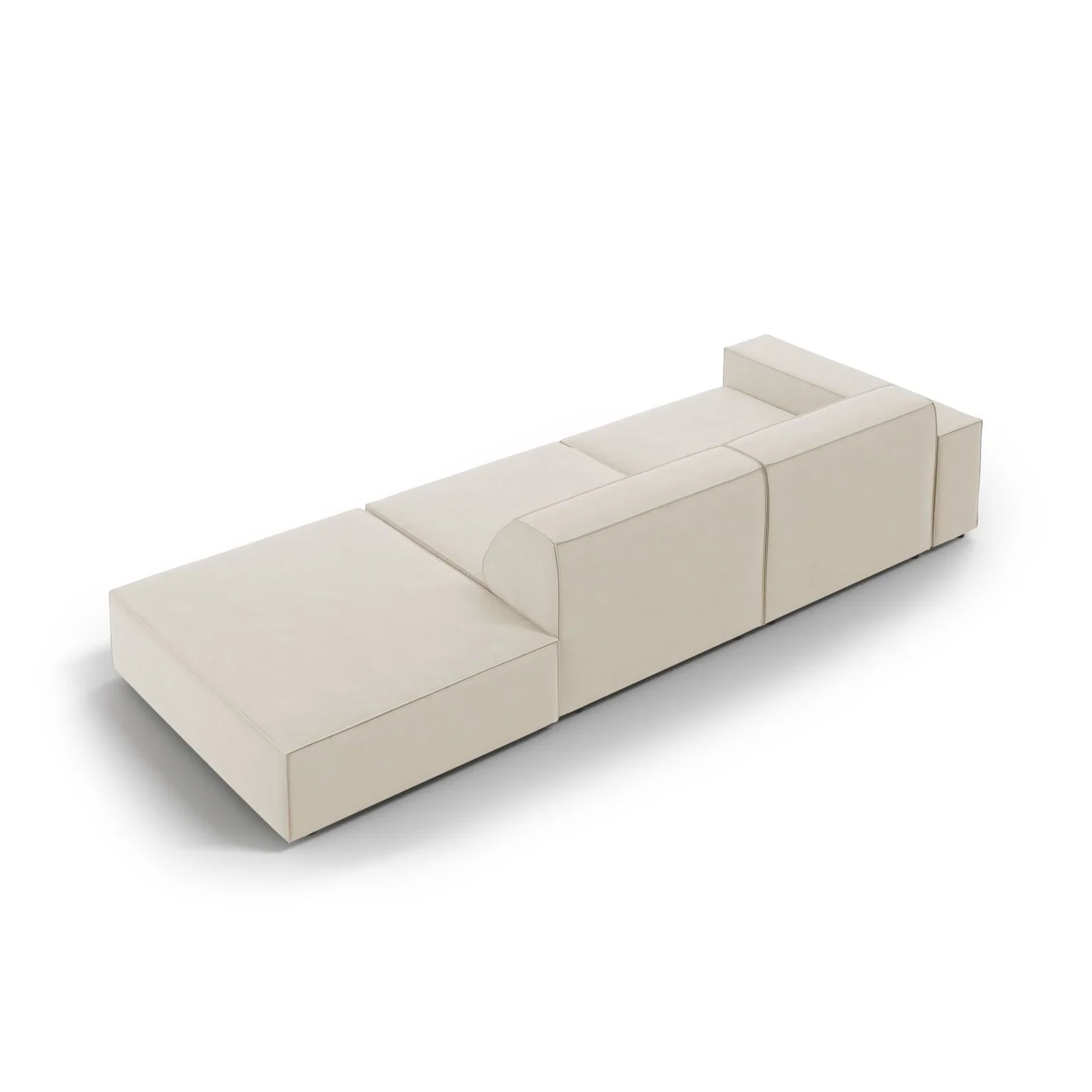 Jodie 3-Sitzer Sofa, Rechte Seite offen, eckig, aus Samt oder Strukturstoff, 262x102 cm - Image 54