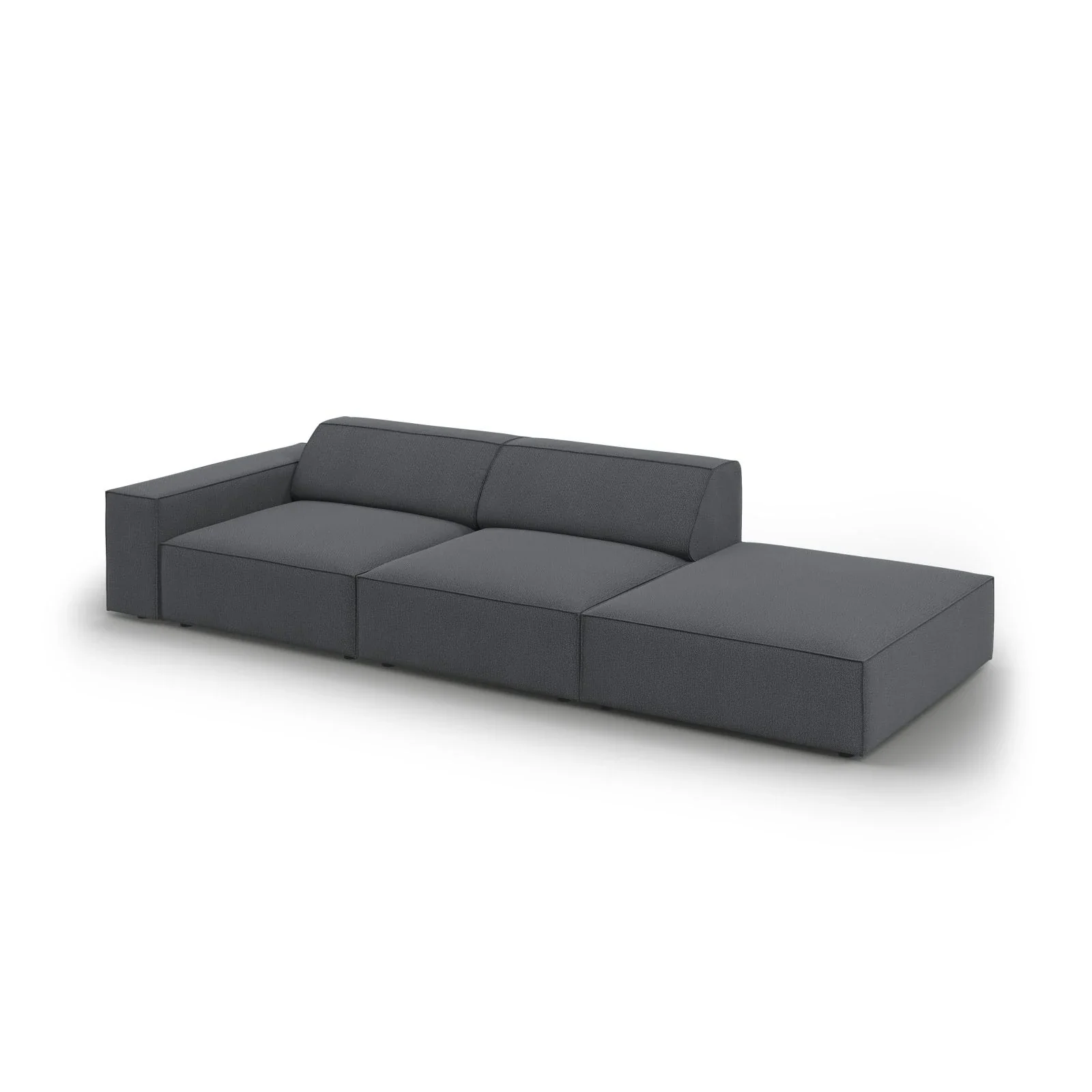 Jodie 3-Sitzer Sofa, Rechte Seite offen, eckig, aus Samt oder Strukturstoff, 262x102 cm - Image 93