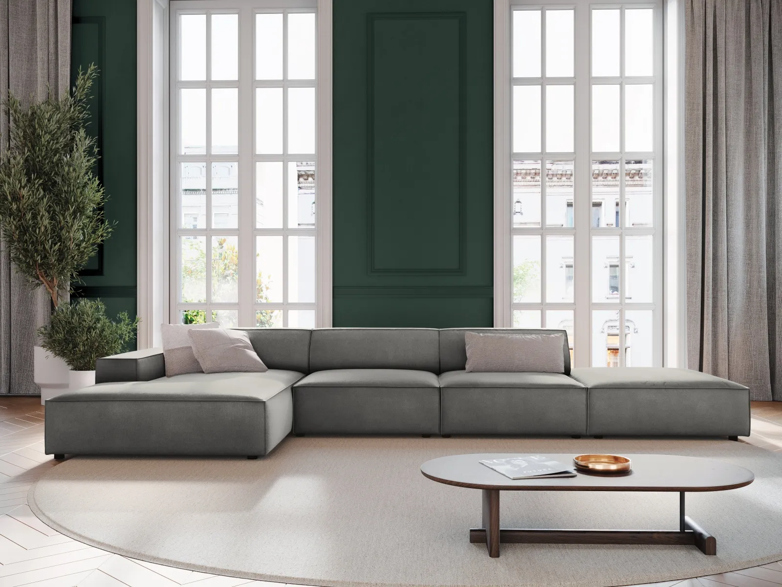 Jodie 4-Sitzer Ecksofa Links 341x166 cm - Image 30