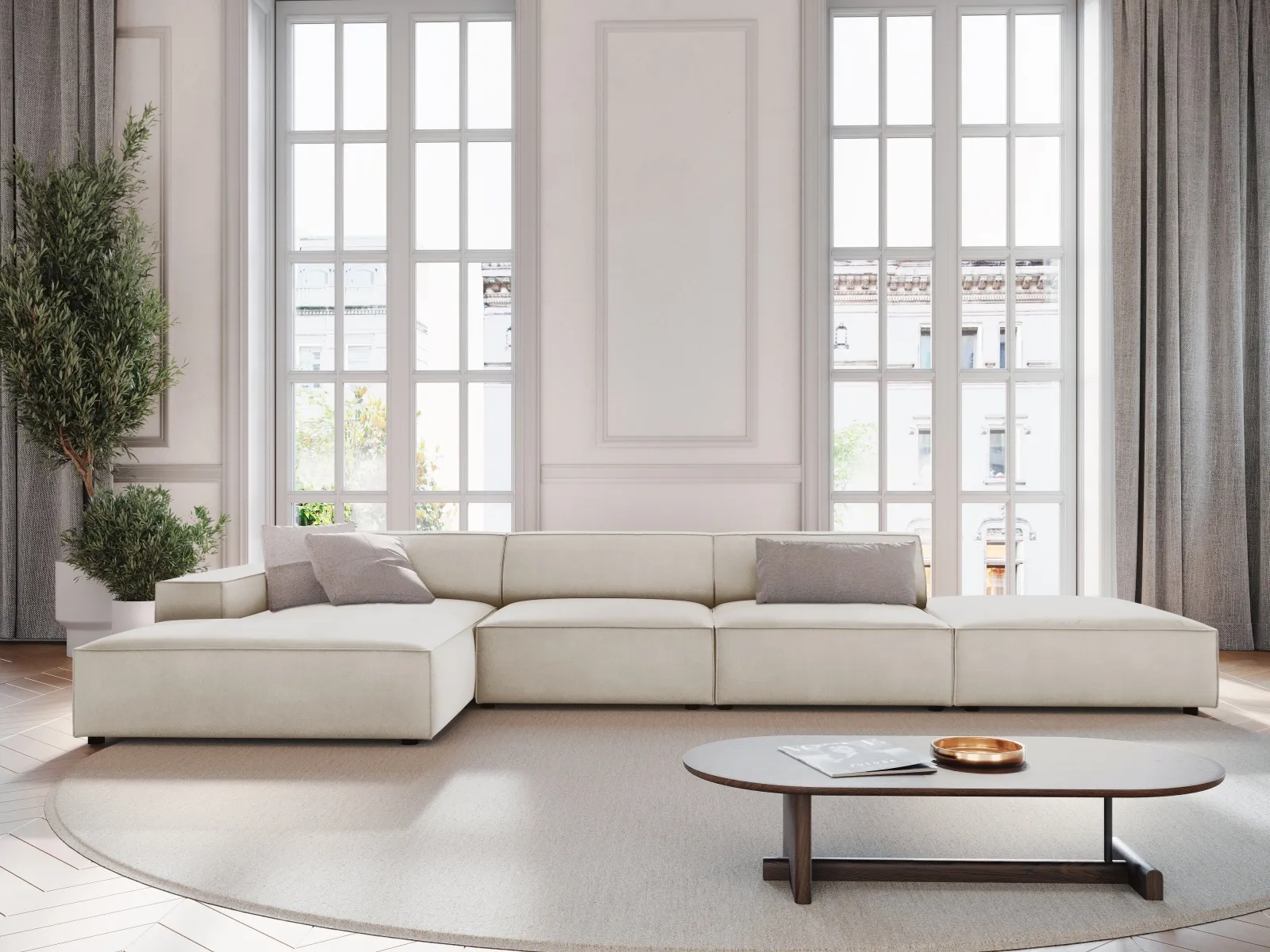 Jodie 4-Sitzer Ecksofa Links 341x166 cm - Image 51