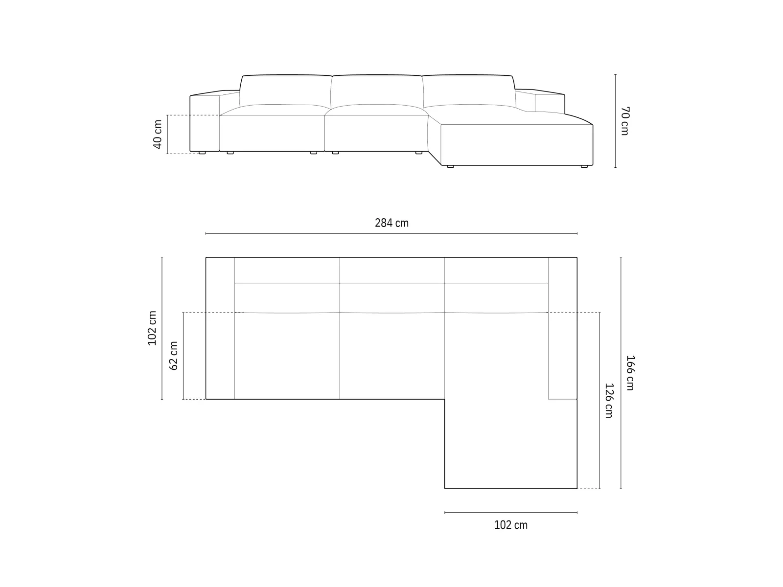 Jodie 4-Sitzer Ecksofa Rechts 284x166 cm - Image 104