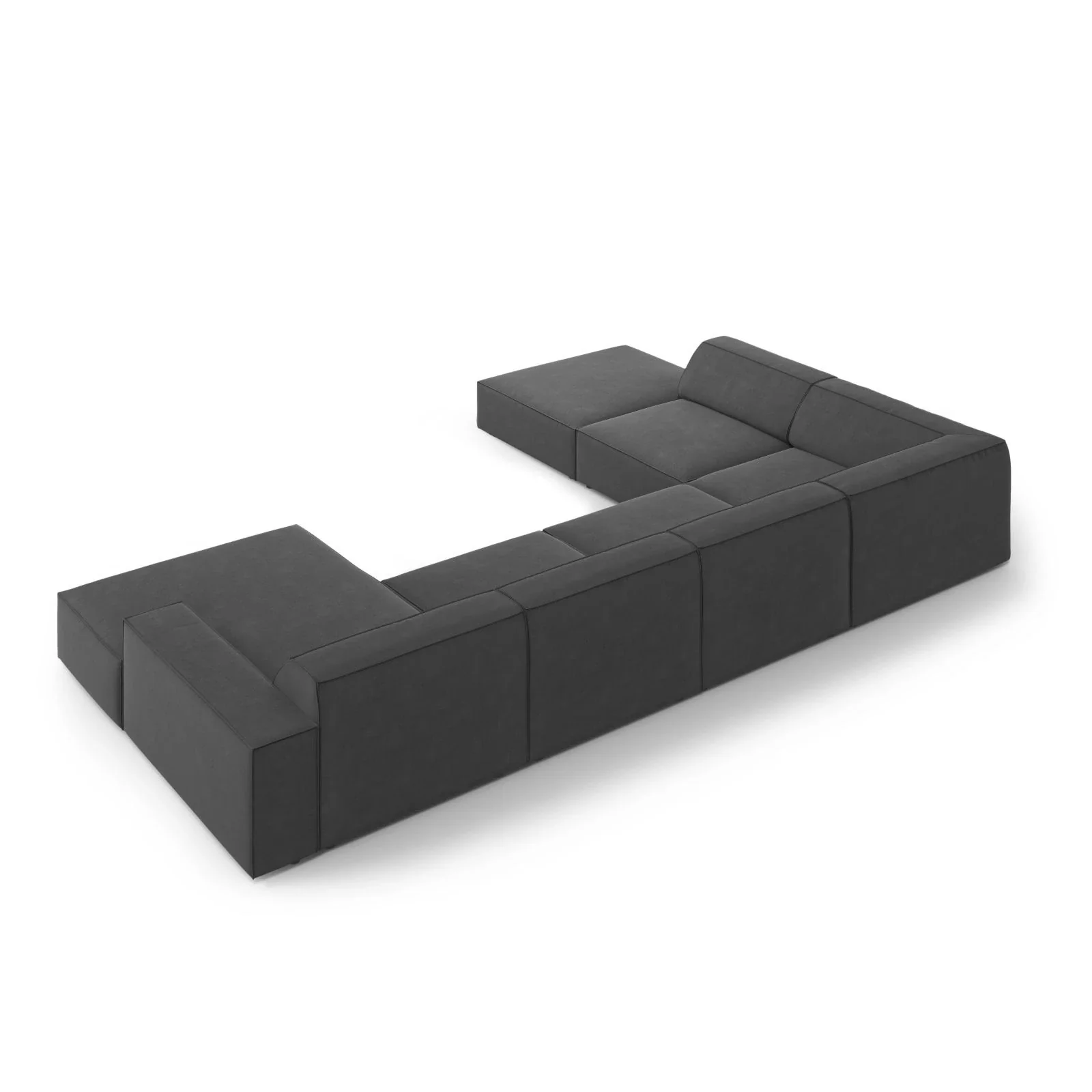 Jodie 7-Sitzer Panorama-Ecksofa, Linke Seite, aus Samt oder Strukturstoff, 364x262 cm - Image 29