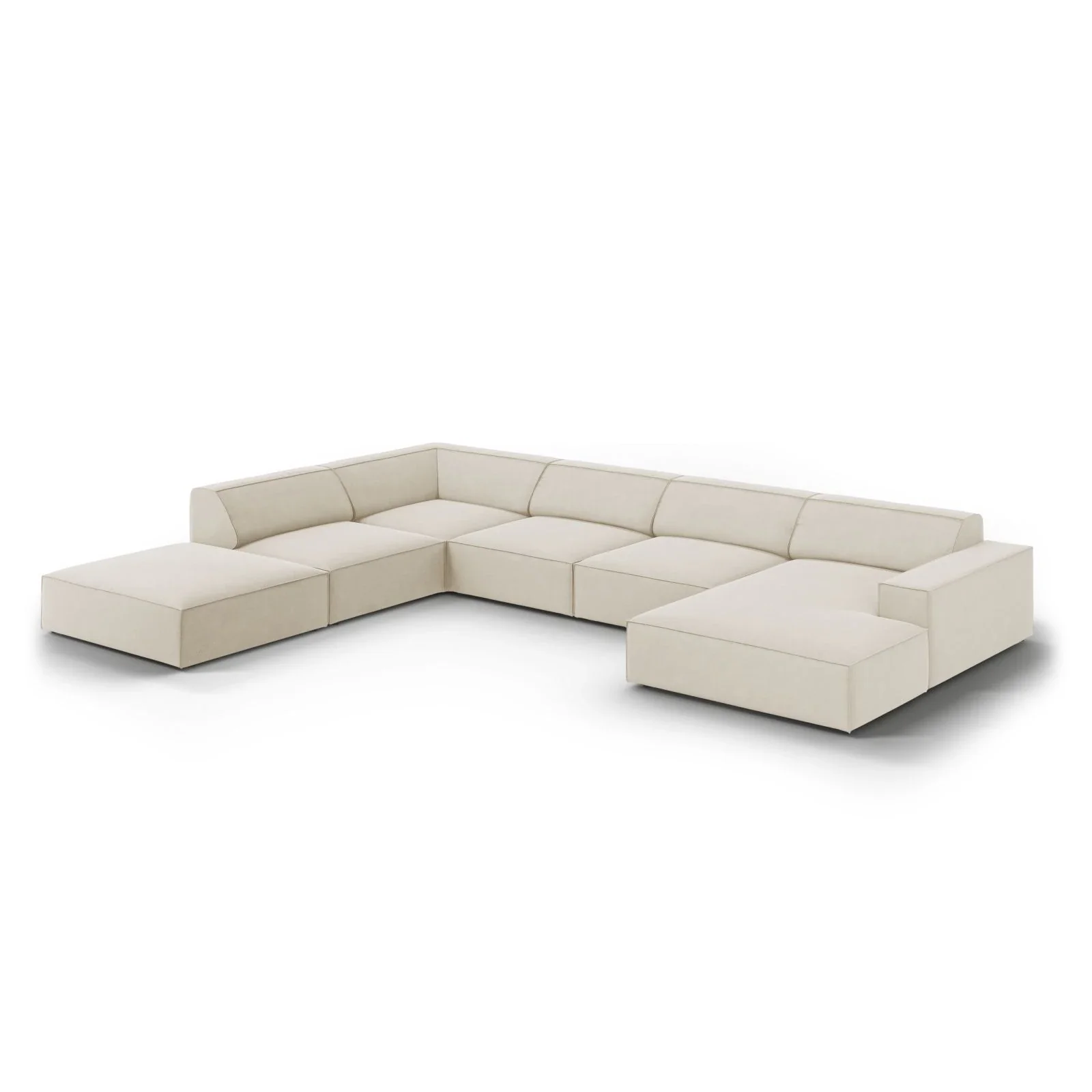 Jodie 7-Sitzer Panorama-Ecksofa, Linke Seite, aus Samt oder Strukturstoff, 364x262 cm - Image 38