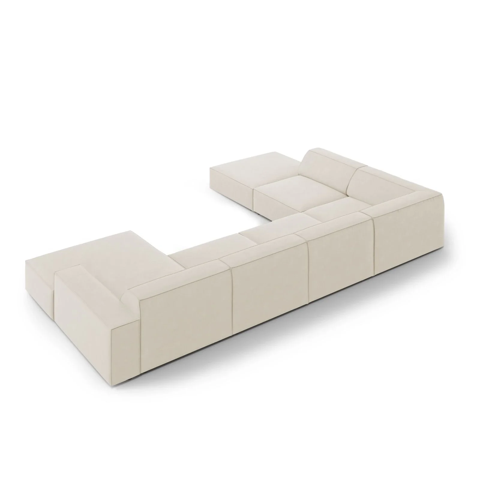Jodie 7-Sitzer Panorama-Ecksofa, Linke Seite, aus Samt oder Strukturstoff, 364x262 cm - Image 39