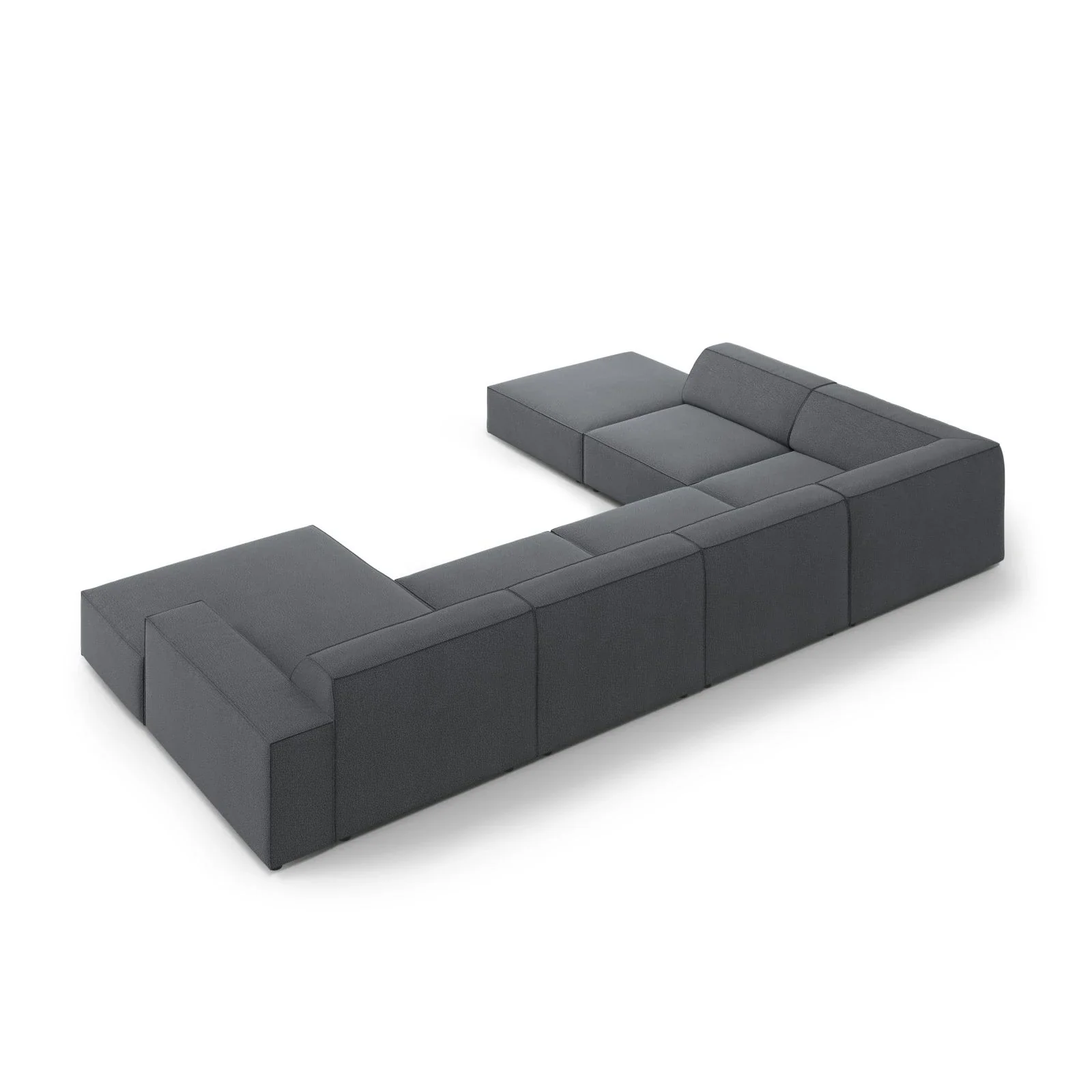 Jodie 7-Sitzer Panorama-Ecksofa, Linke Seite, aus Samt oder Strukturstoff, 364x262 cm - Image 75