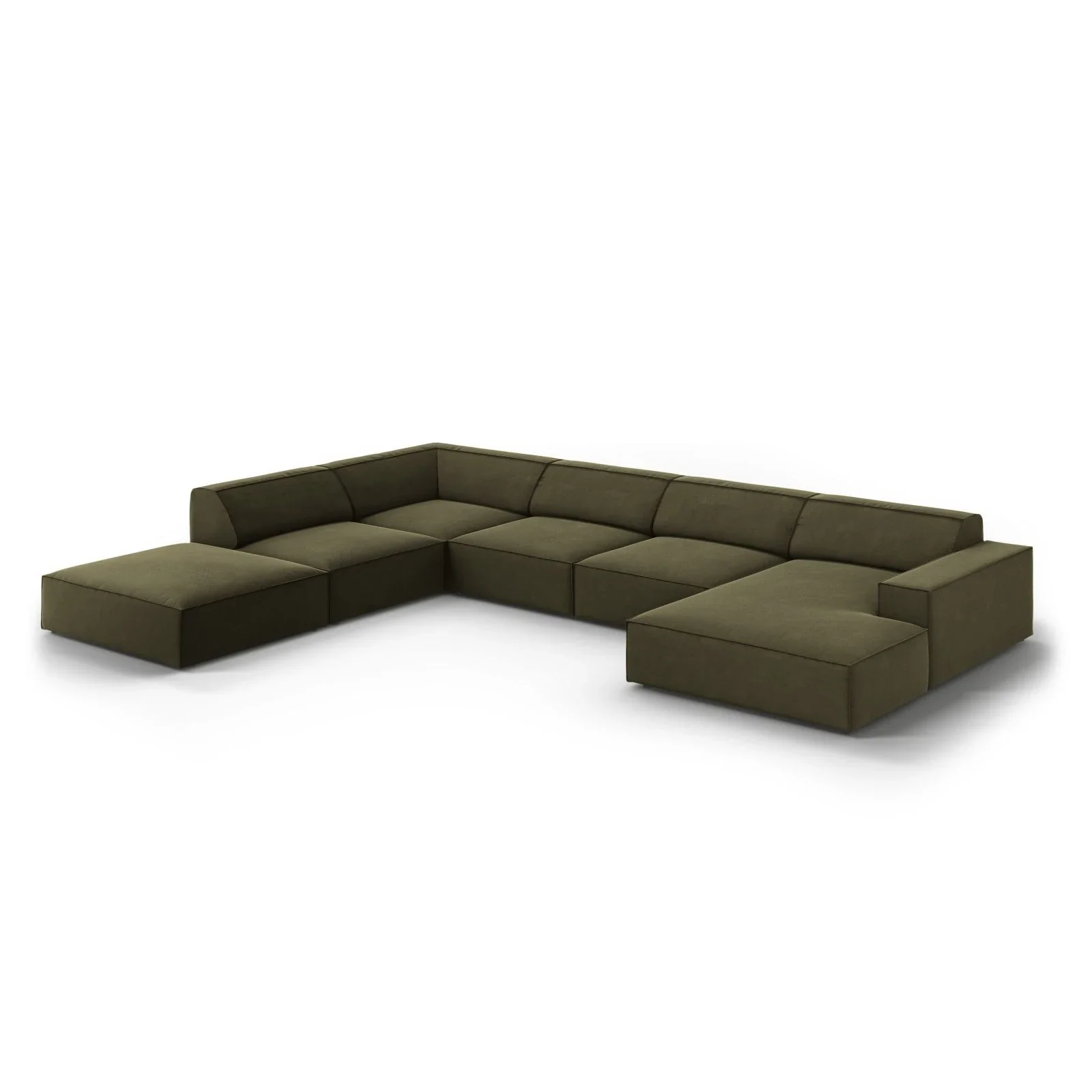 Jodie 7-Sitzer Panorama-Ecksofa, Linke Seite, aus Samt oder Strukturstoff, 364x262 cm - Image 8