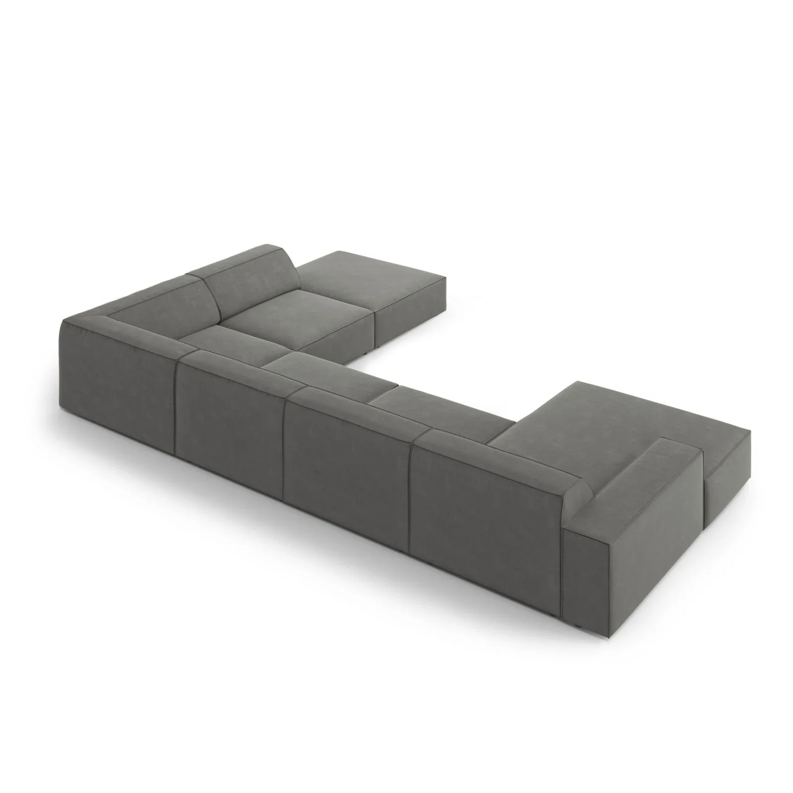 Jodie 7-Sitzer Panorama-Ecksofa, Rechte Seite, aus Samt oder Strukturstoff, 364x262 cm - Image 24