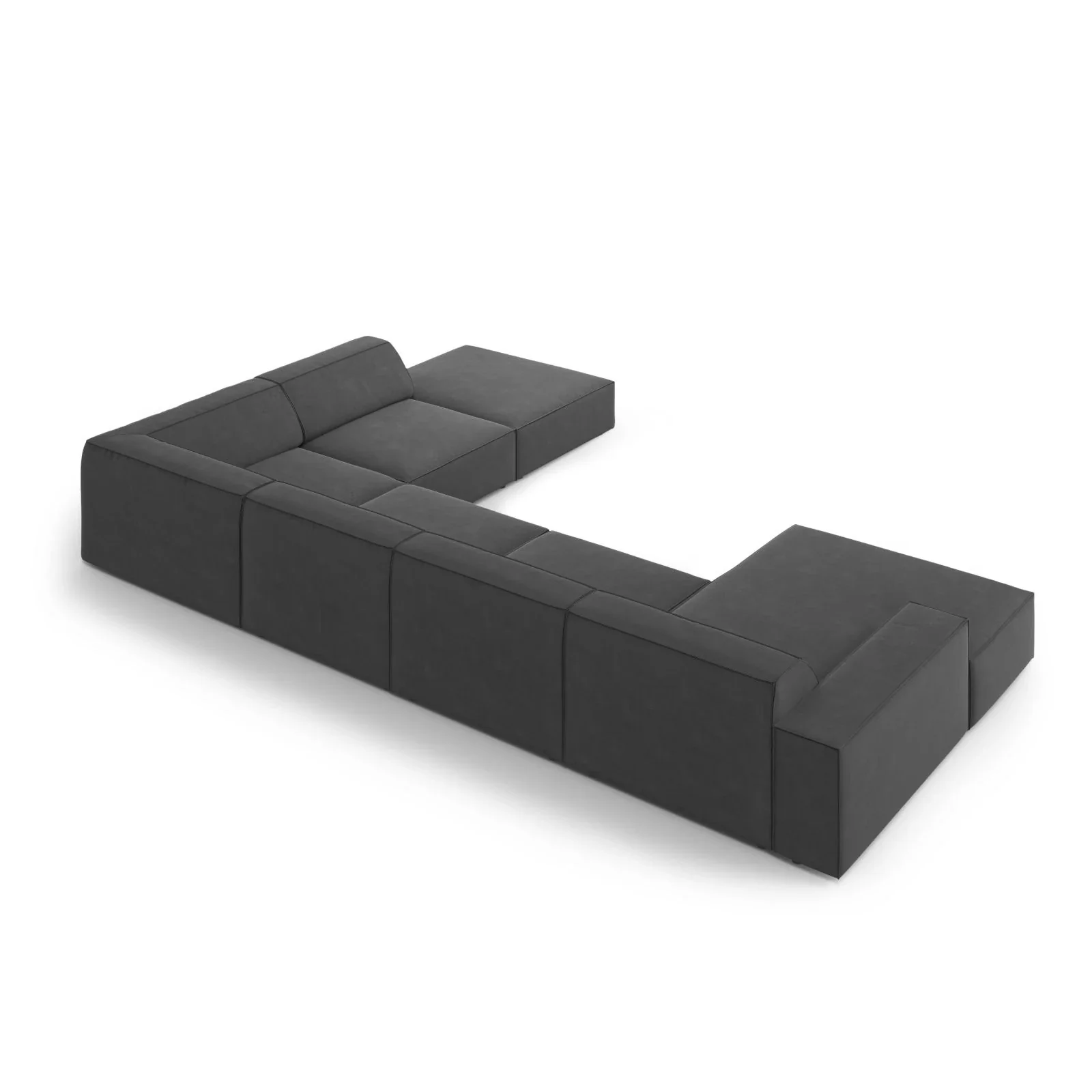Jodie 7-Sitzer Panorama-Ecksofa, Rechte Seite, aus Samt oder Strukturstoff, 364x262 cm - Image 29