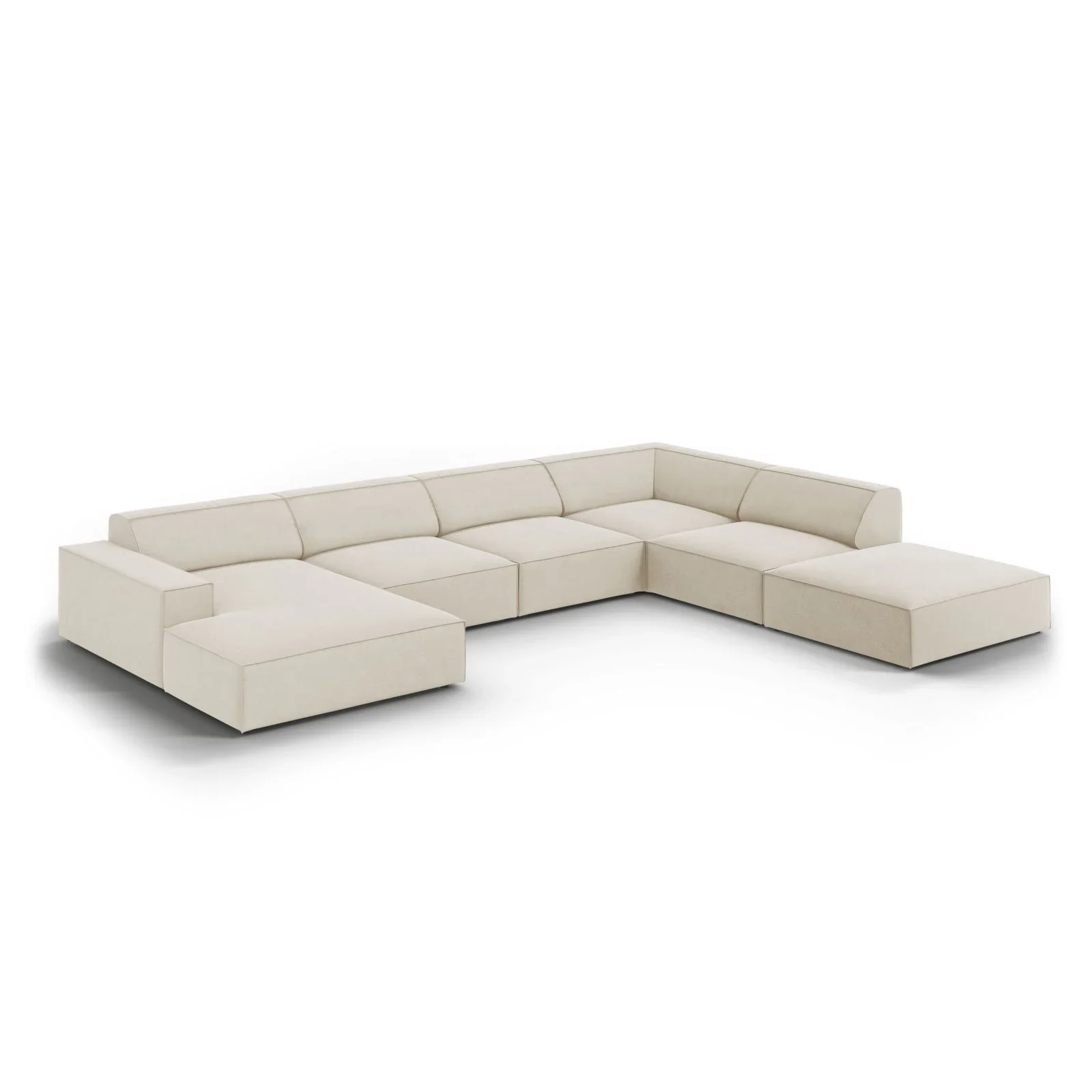 Jodie 7-Sitzer Panorama-Ecksofa, Rechte Seite, aus Samt oder Strukturstoff, 364x262 cm - Image 38