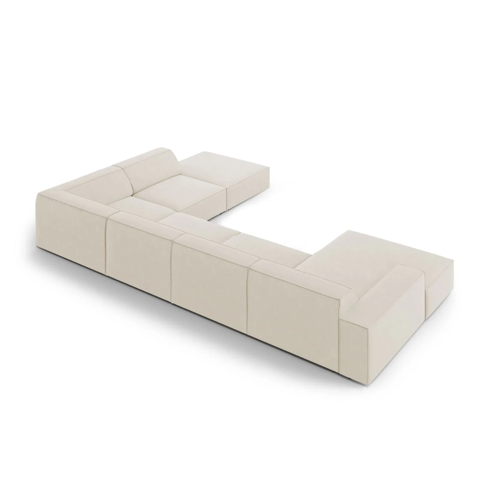 Jodie 7-Sitzer Panorama-Ecksofa, Rechte Seite, aus Samt oder Strukturstoff, 364x262 cm - Image 39