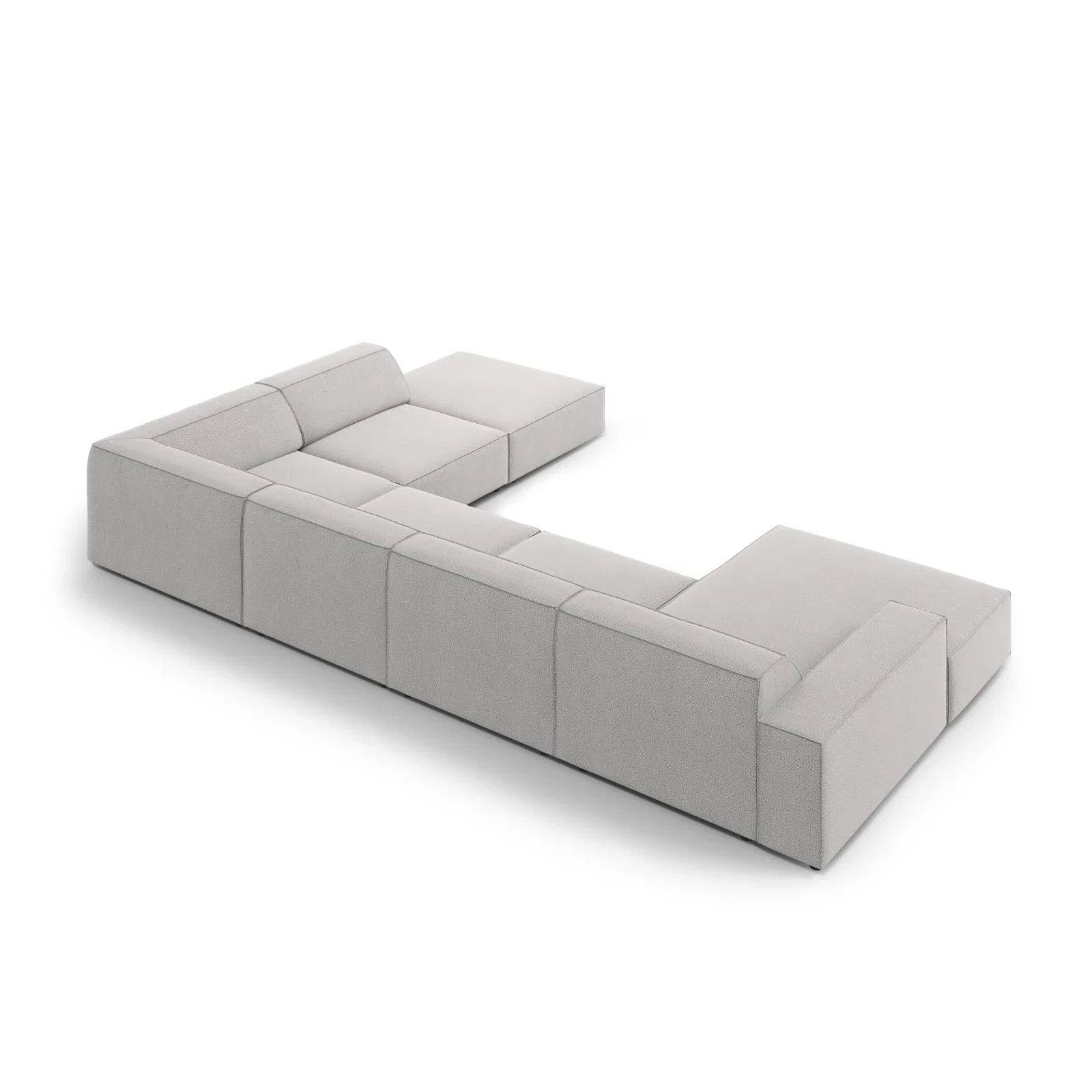 Jodie 7-Sitzer Panorama-Ecksofa, Rechte Seite, aus Samt oder Strukturstoff, 364x262 cm - Image 68