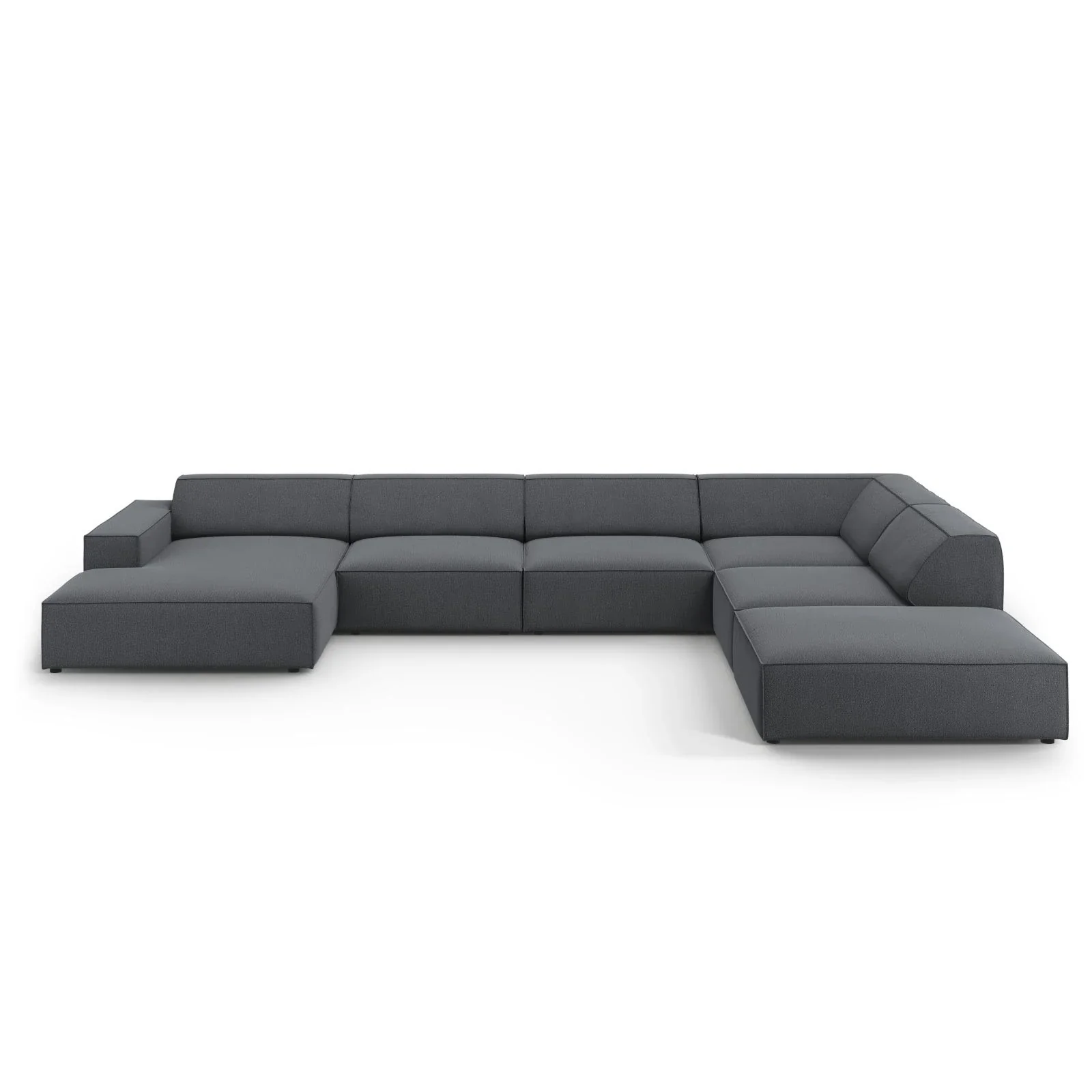 Jodie 7-Sitzer Panorama-Ecksofa, Rechte Seite, aus Samt oder Strukturstoff, 364x262 cm - Image 71
