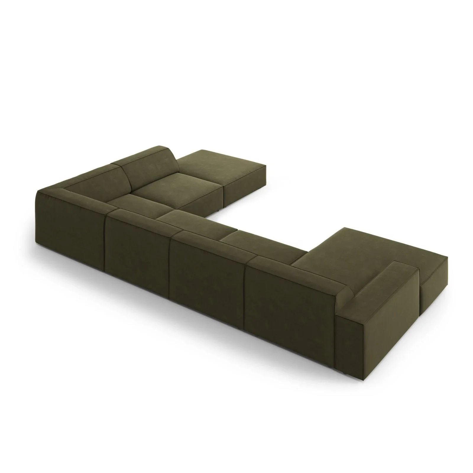 Jodie 7-Sitzer Panorama-Ecksofa, Rechte Seite, aus Samt oder Strukturstoff, 364x262 cm - Image 9