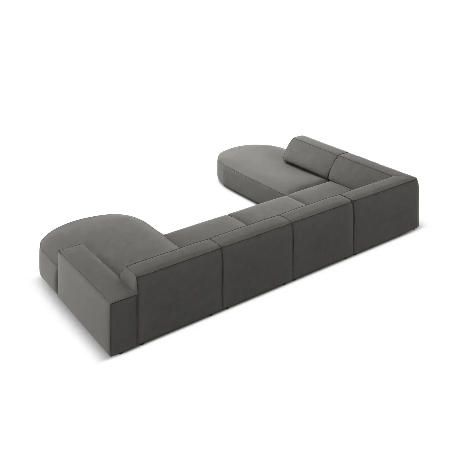 Jodie 7-Sitzer Panorama-Sofa Links aus Samt, Strukturstoff oder Bouclé, 364 cm - Image 24