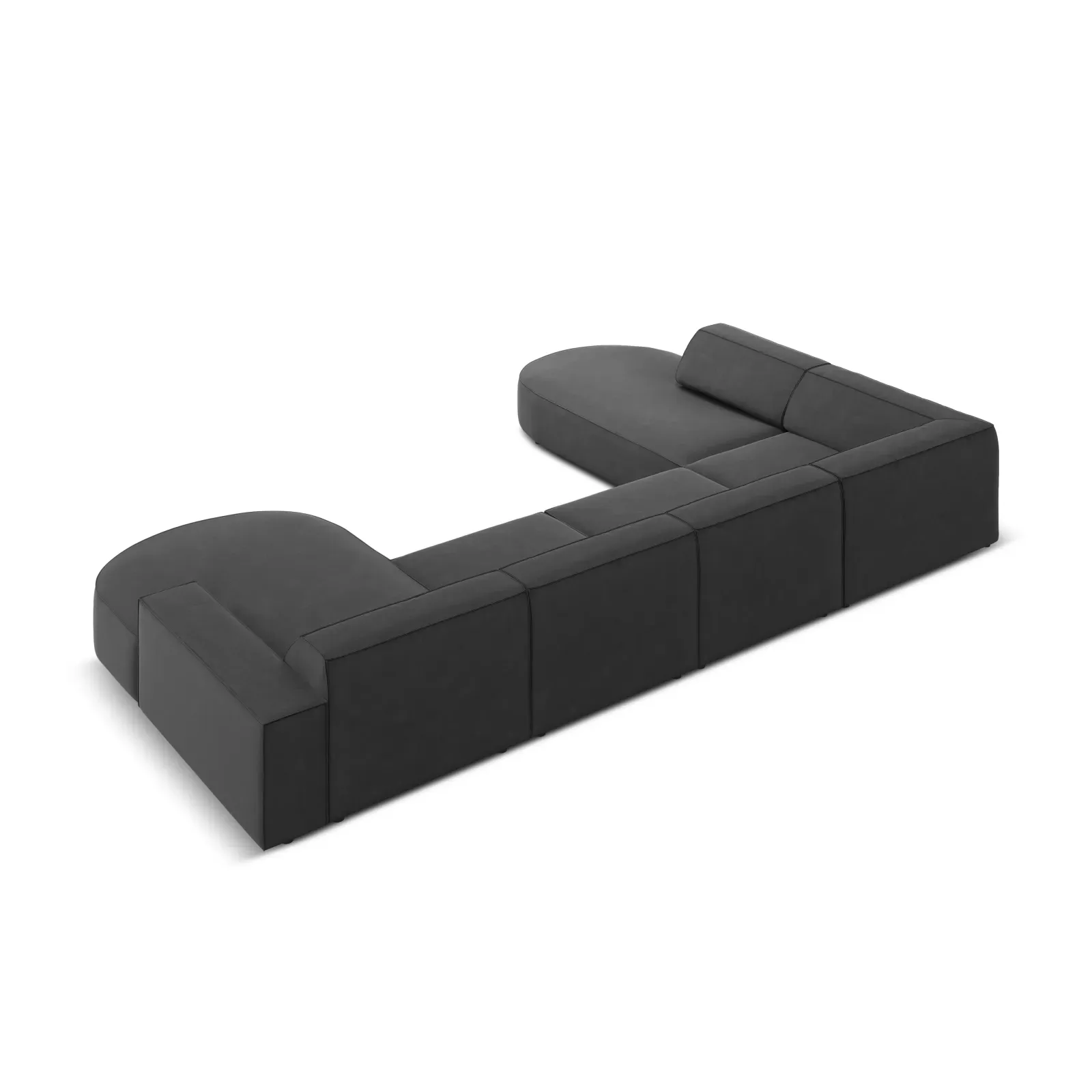 Jodie 7-Sitzer Panorama-Sofa Links aus Samt, Strukturstoff oder Bouclé, 364 cm - Image 29