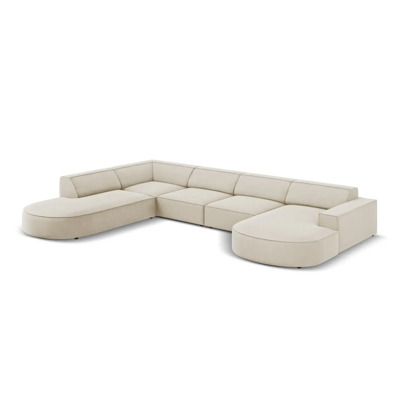 Jodie 7-Sitzer Panorama-Sofa Links aus Samt, Strukturstoff oder Bouclé, 364 cm - Image 38