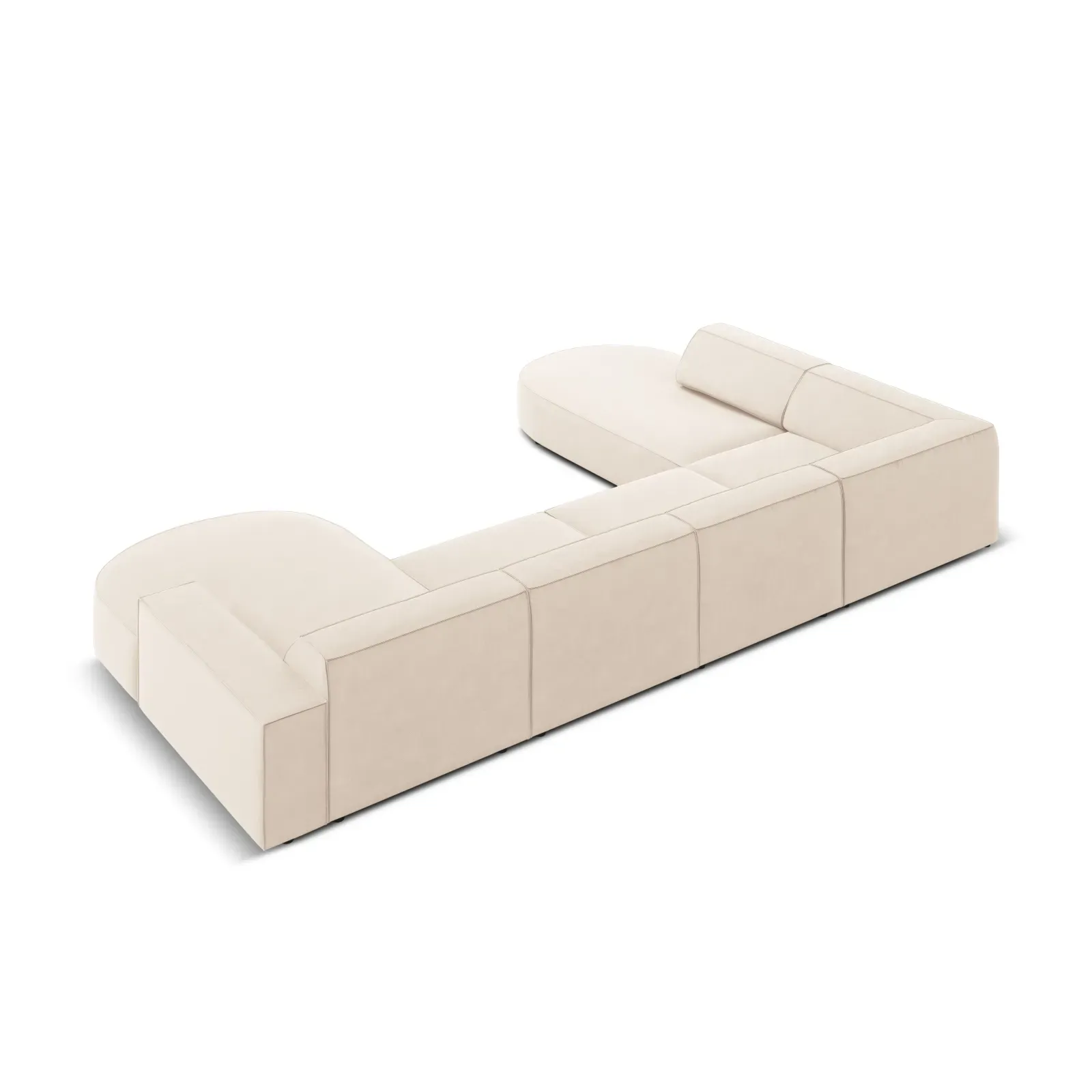 Jodie 7-Sitzer Panorama-Sofa Links aus Samt, Strukturstoff oder Bouclé, 364 cm - Image 4